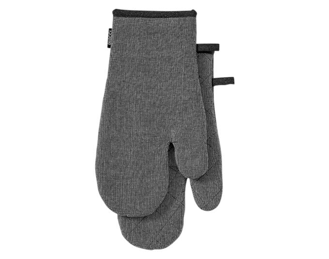 LADELLE Ofenhandschuh Eco Recycled in Charcoal, 18x33 cm, 2 Stück. Stilvolle und nachhaltige Topflappen für sicheres Kochen und Backen.