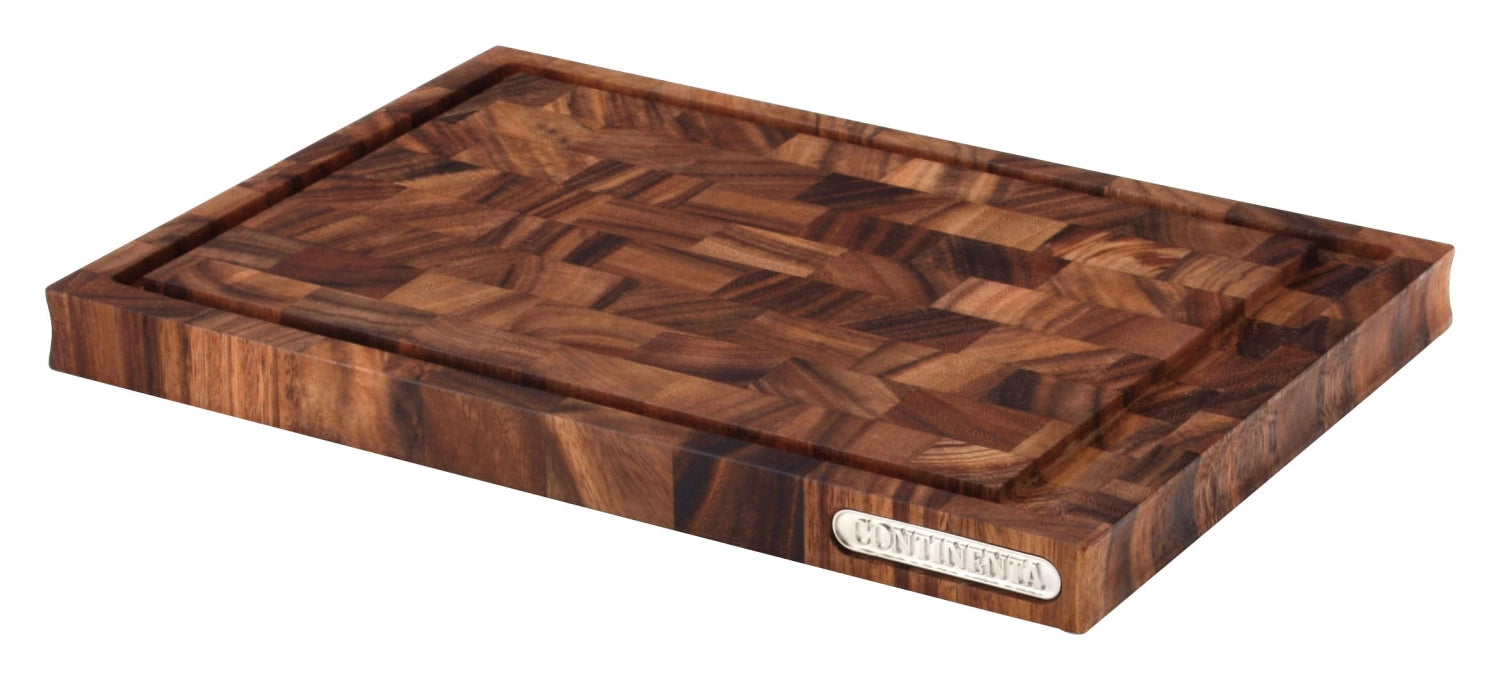 Hochwertiges Akazien Tranchierbrett von Continenta, 36.5x25x2.8 cm, perfekt zum Schneiden und Zubereiten von Lebensmitteln.