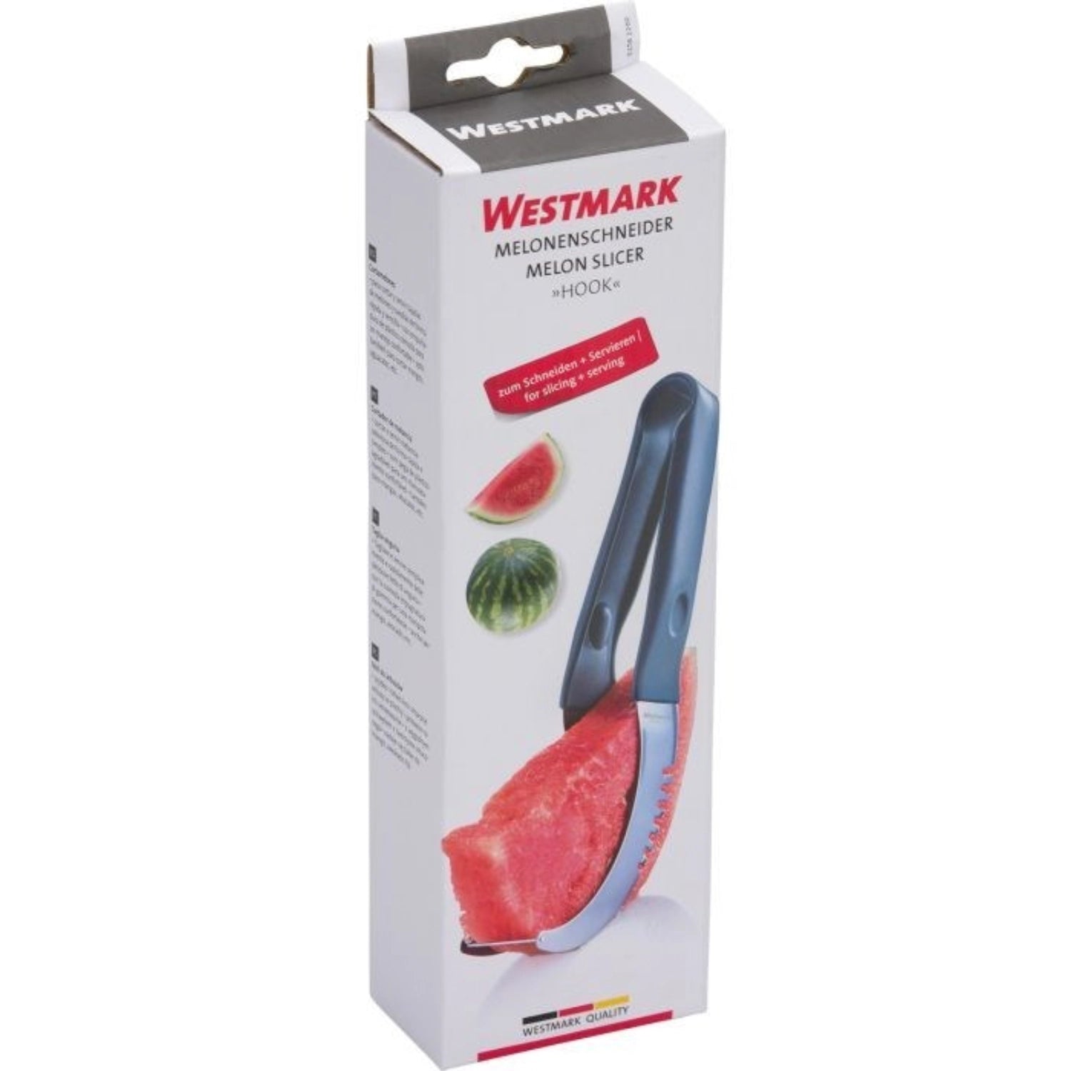 Praktischer Melonenschneider Hook von Westmark, 23.5x3.8x6.8cm, ideal für einfaches und sauberes Schneiden von Melonenstücken.