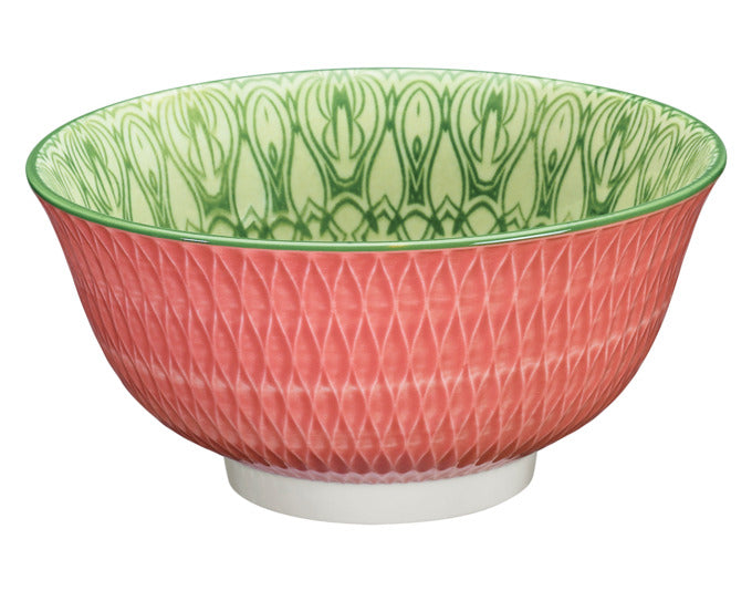 Elegante CILIO Bowl Amici in sanftem Rosa mit Rautenmuster, aus hochwertigem Porzellan, 850 ml, Ø 18 cm, perfekt für stilvolle Anlässe.