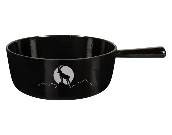 STÖCKLI Käsefonduecaquelon Classic Capricorn 24 schwarz Induktion 3.2 l ø 24 cm in  präsentiert im Onlineshop von KAQTU Design AG. Fondue/Raclette ist von STÖCKLI