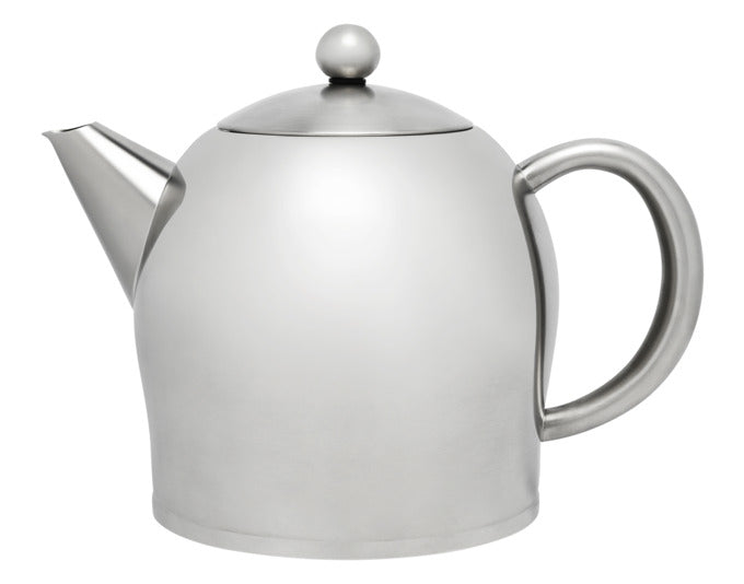 Elegante BREDEMEIJER Teekanne Minuet Santhee 1.0 l aus hochwertigem, mattiertem Edelstahl, ideal für stilvolles Teegenießen.