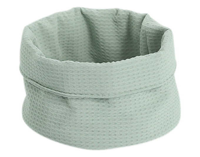 Eleganter ZELLER Aufbewahrungskorb aus Waffelpiqué in mint, Ø 20x12 cm – perfekt für die stilvolle Organisation von Kleinigkeiten.
