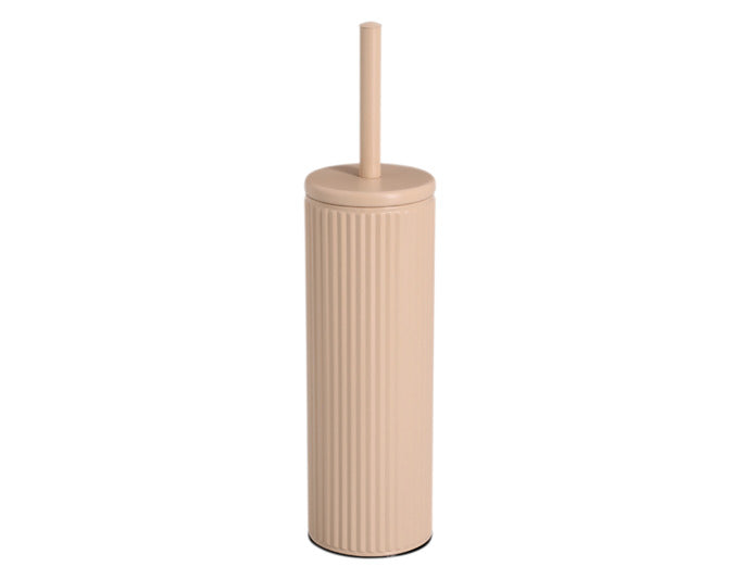 Elegante ZELLER WC-Bürstengarnitur aus Metall in Mandel-Optik, ø 9.7x40 cm. Perfekte Kombination aus Funktionalität und modernem Design für Ihr Bad.