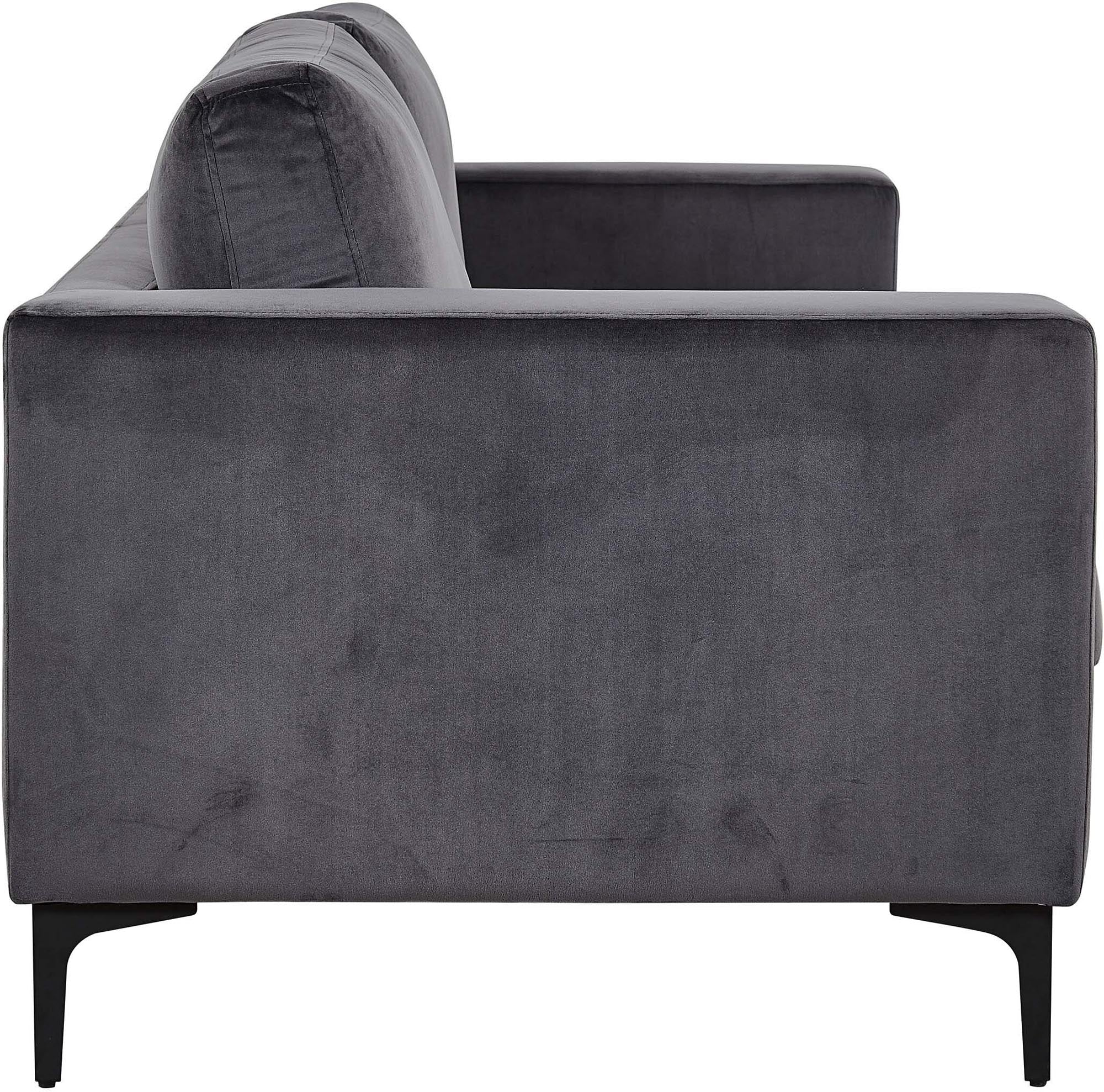 Elegantes 3er Bolero Sofa von Venture Home, gefertigt aus luxuriösem Samt, perfekt für moderne Wohnräume und entspannte Abende.