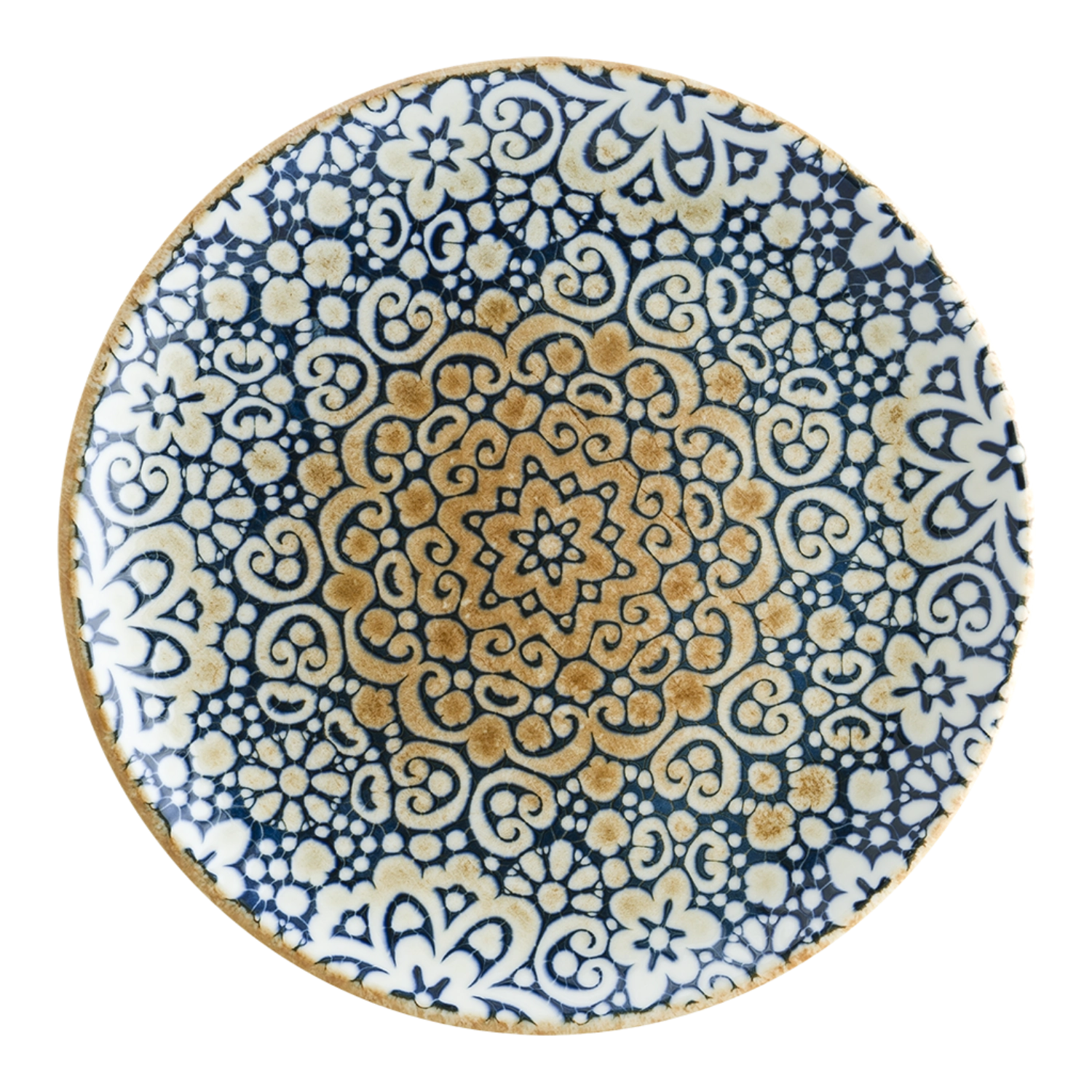 Flacher Gourmet Teller Alhambra von Bonna, 19 cm Durchmesser, ideal für stilvolle Präsentationen und besondere Anlässe.