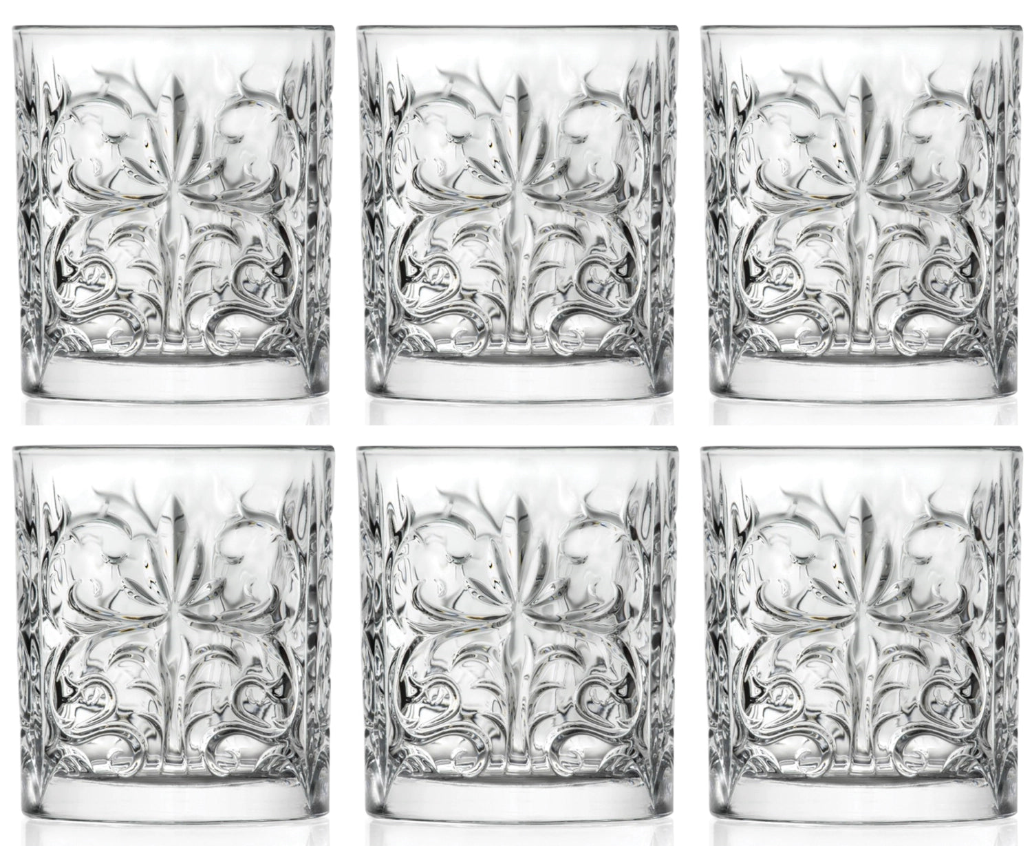 Elegantes 6er Set Tattoo Dof Becher von RCR, Ø8,2 cm, H9,4 cm, 34cl, perfekt für den täglichen Gebrauch und besondere Anlässe.