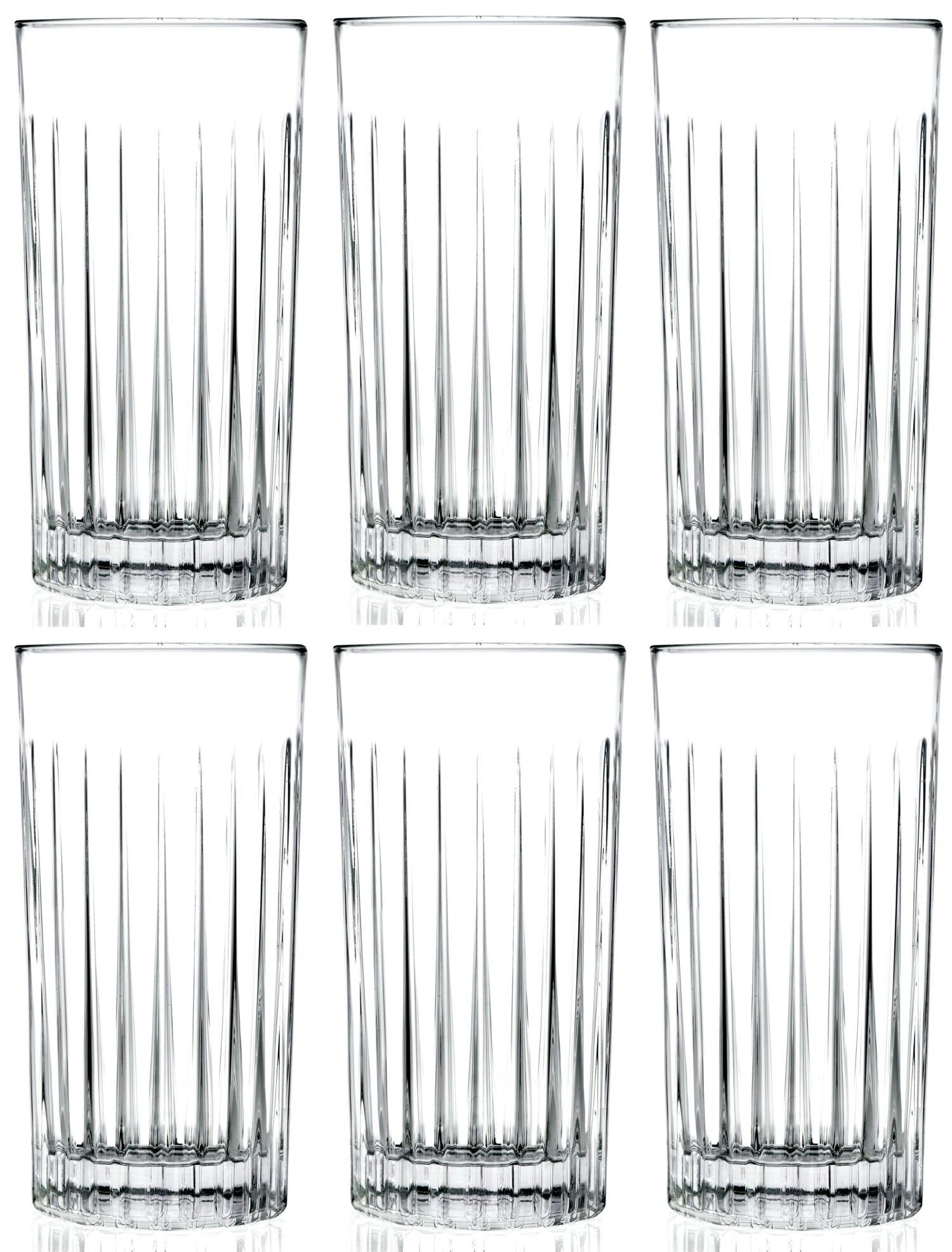 Stilvolles 6er Set Timeless Hb Becher von RCR, ideal für Getränke. Jedes Glas hat einen Durchmesser von 7 cm und eine Höhe von 15 cm.