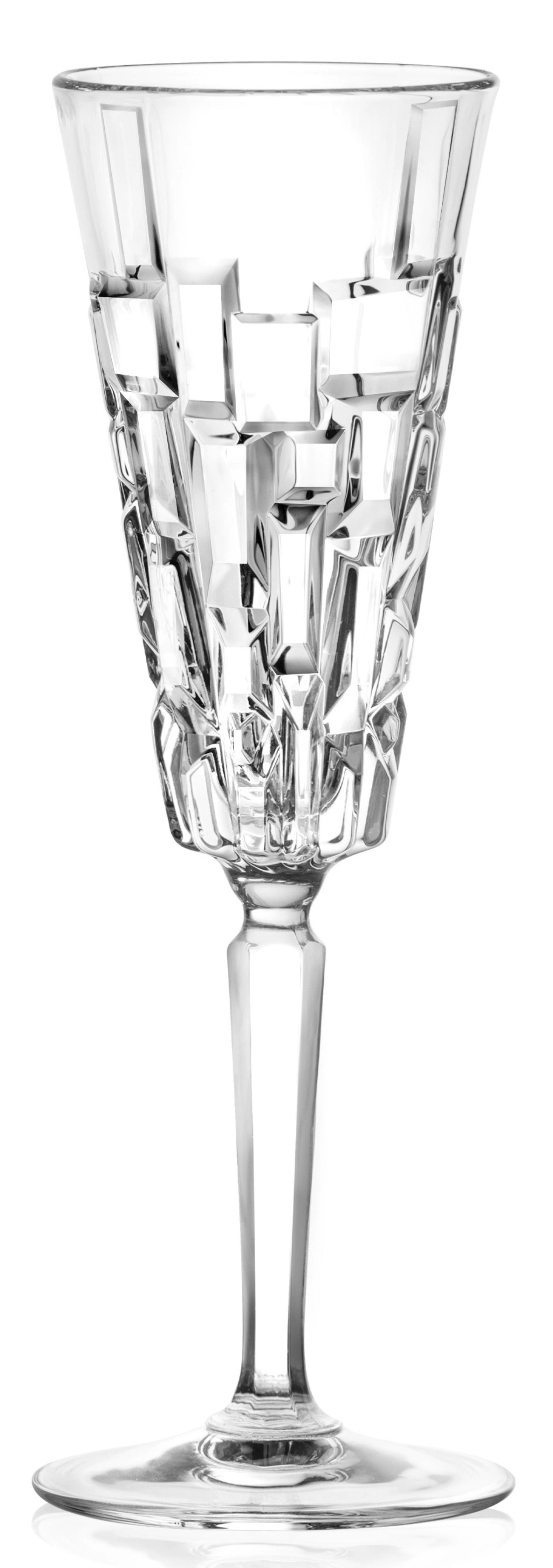 Elegantes 6er Set Etna Flöten von RCR, ideal für festliche Anlässe, mit einer Höhe von 22,4 cm und einem stilvollen, modernen Design.