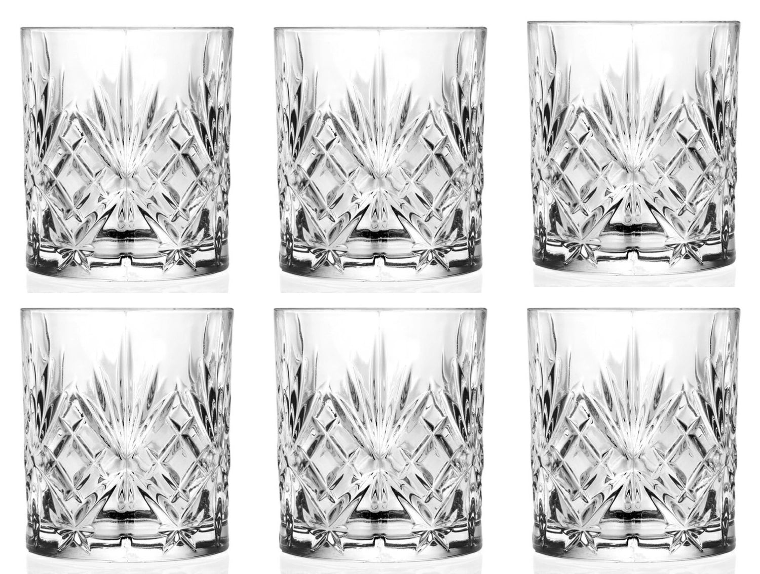 Stilvolles 6er Set Melodia Dof Tumbler mit 8,2 cm Durchmesser und 5,2 cm Höhe, perfekt für Cocktails und Getränke, von RCR.