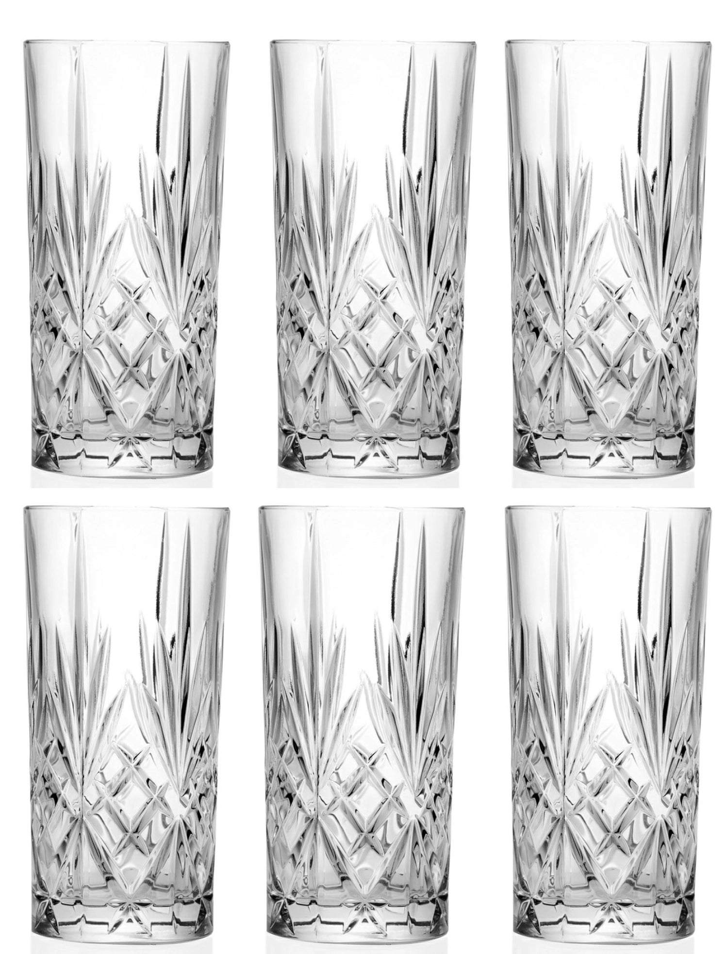 Stilvolles 6er Set Melodia HB Tumbler, Ø7,0 cm, H15,0 cm, 36cl, perfekt für Cocktails und Getränke, aus feinem RCR-Glas gefertigt.