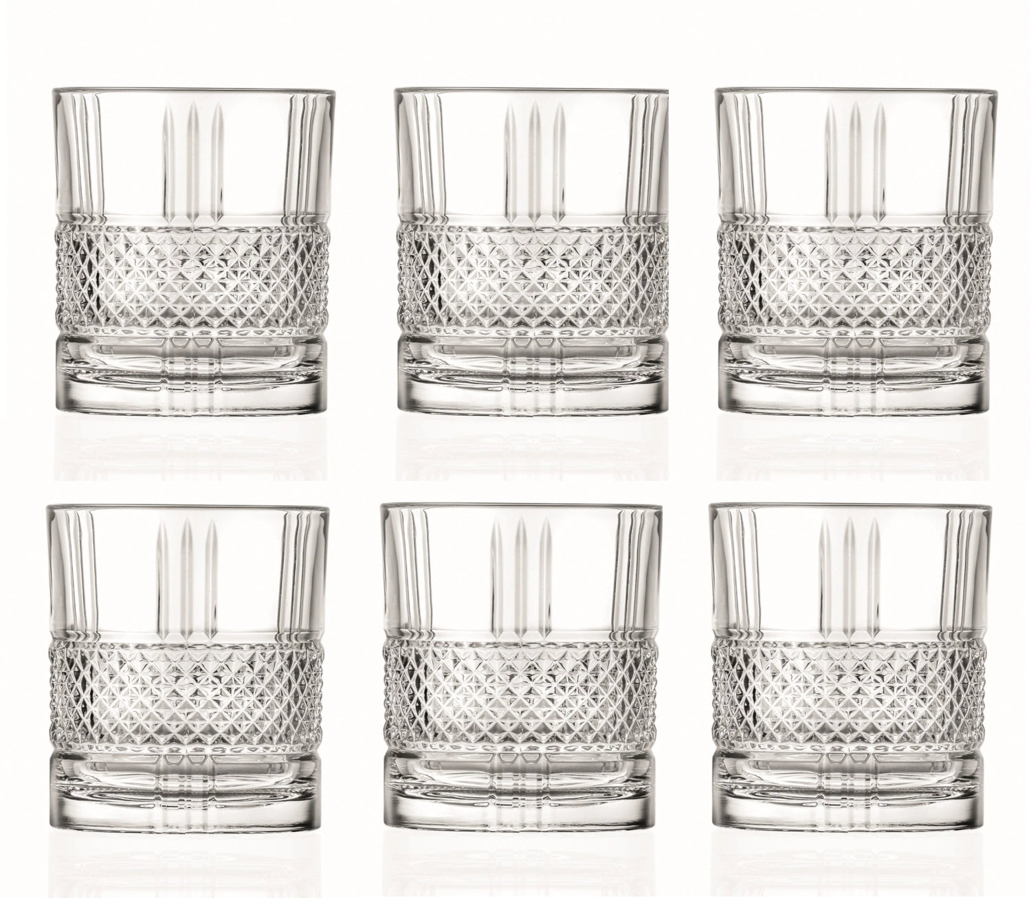 Hochwertiges 6er Set RCR Brillante Dof Tumbler, Ø8.2 H9.4 cm, 34cl, ideal für Cocktails und besondere Anlässe, mit elegantem Design.