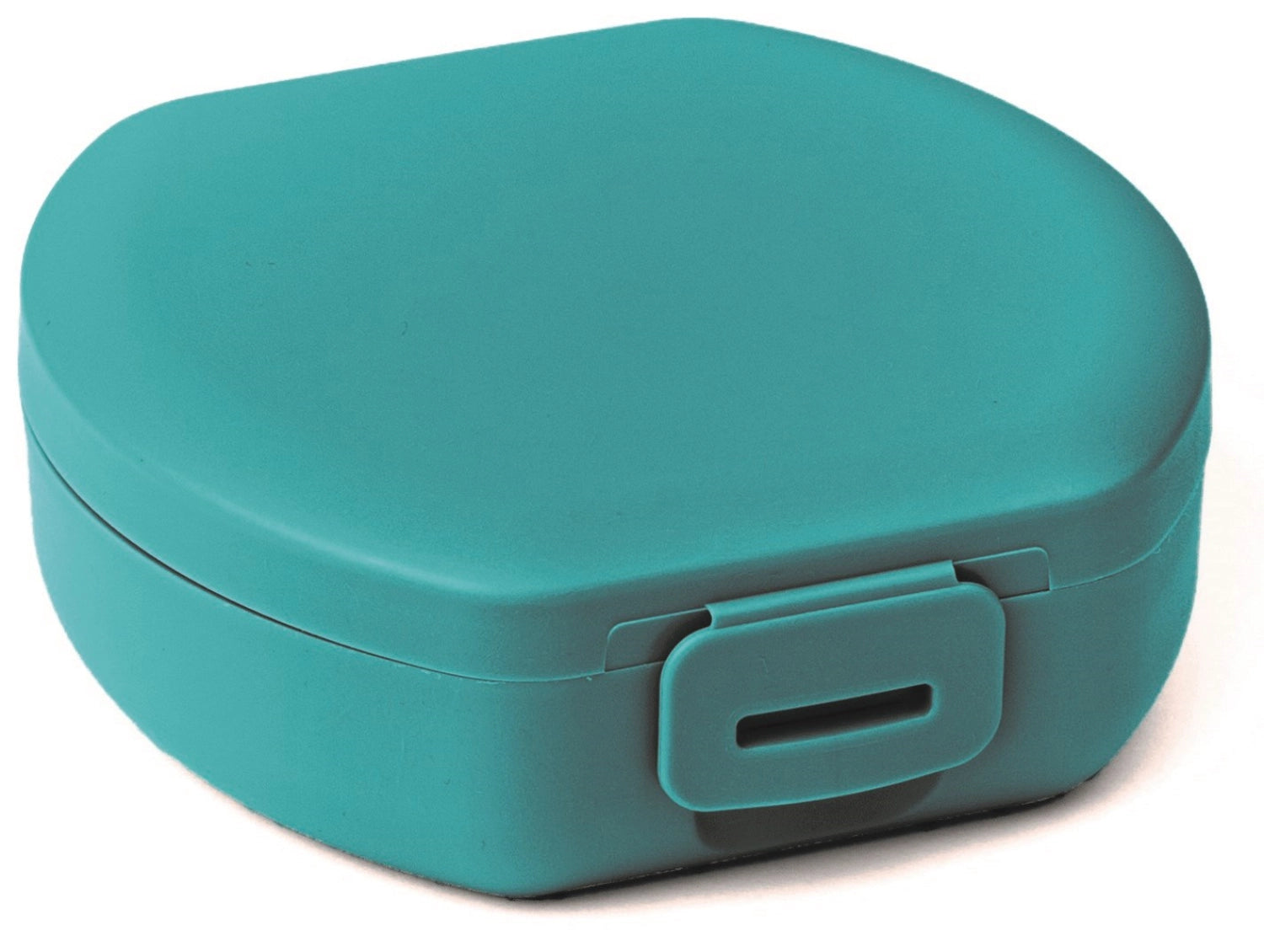 Runde AMUSE BASIC Snackbox in stilvollem DEEP SEA GREEN, Maße: 112x110x40 mm, ideal für frische Snacks und Lunch für unterwegs.