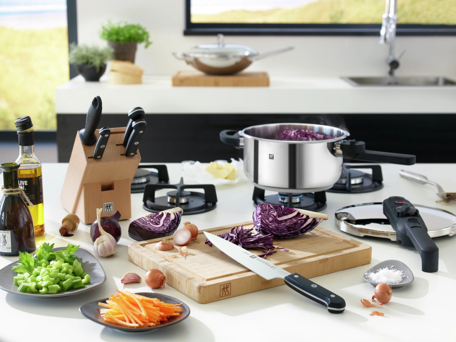 Hochwertiger Dampfkochtopf Ecoquick II von Zwilling Kitchen, 6 Liter, für effizientes und gesundes Kochen mit modernem Design und optimaler Wärmeverteilung.