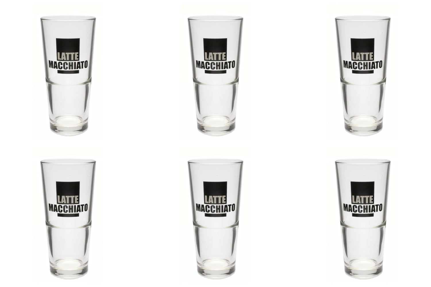 Elegantes 6er Set Latte Macchiato Tassen in Schwarz, 33cl, 15.2cm hoch, perfekt für genussvolle Kaffee-Momente und stilvolle Präsentation.