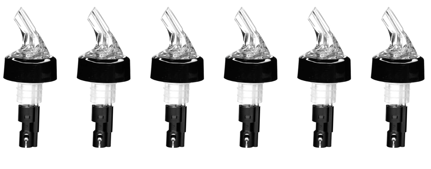 Set von 5 Posi Pour Dosierausgießern (2cl) in elegantem Schwarz, ideal für präzises Dosieren von Flüssigkeiten in der Küche, von Westmark.