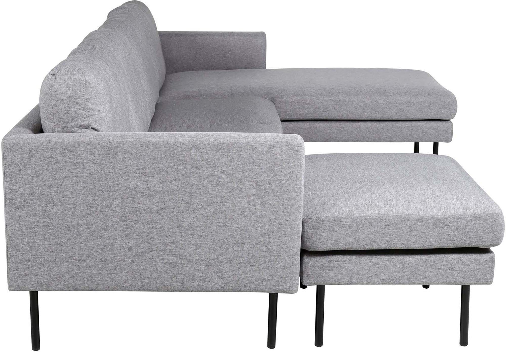 Elegantes U-Sofa in zeitlosem Grau von Venture Home, perfekt für gemütliche Wohnzimmer. Rechtsseitige Anordnung für maximalen Komfort.