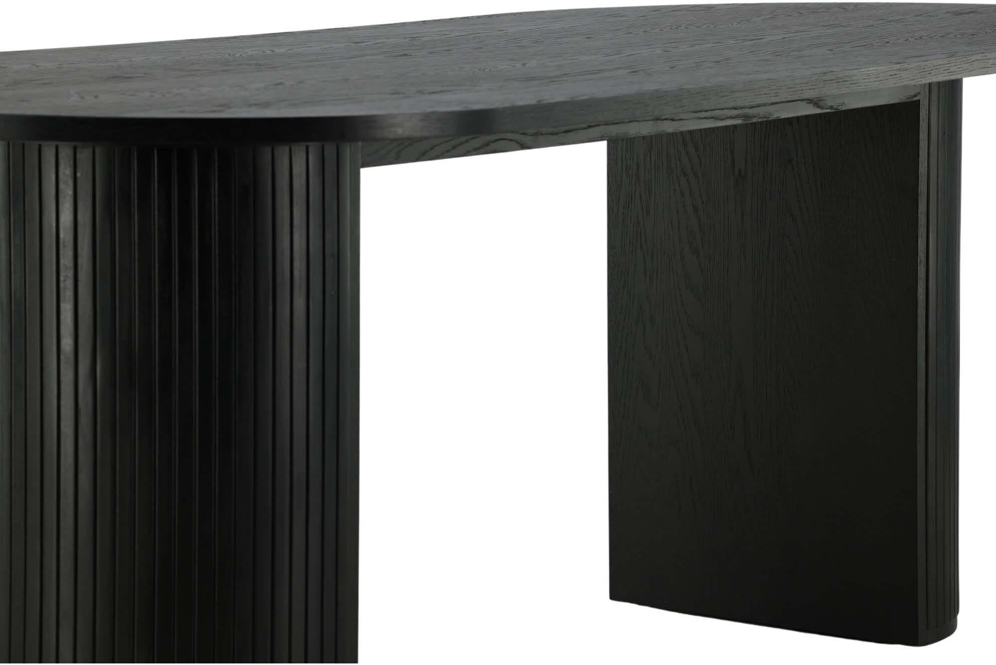Moderner Esstisch Bianca von Venture Home: Stilvolles Rippendesign in Schwarz, perfekt für gemütliche Zusammenkünfte und elegante Essbereiche.