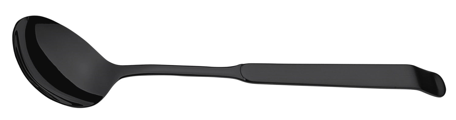 Großer schwarzer Salatlöffel von Amefa, 29 cm, aus hochwertigem PVD-Edelstahl, ideal für stilvolle Salatservierungen und Buffets.