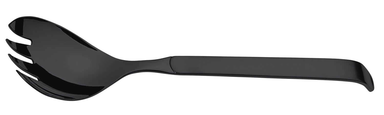 Schwarze Salatgabel von Amefa, 29 cm, aus PVD-beschichtetem Edelstahl, perfekt für elegante Salatpräsentationen und Buffets.