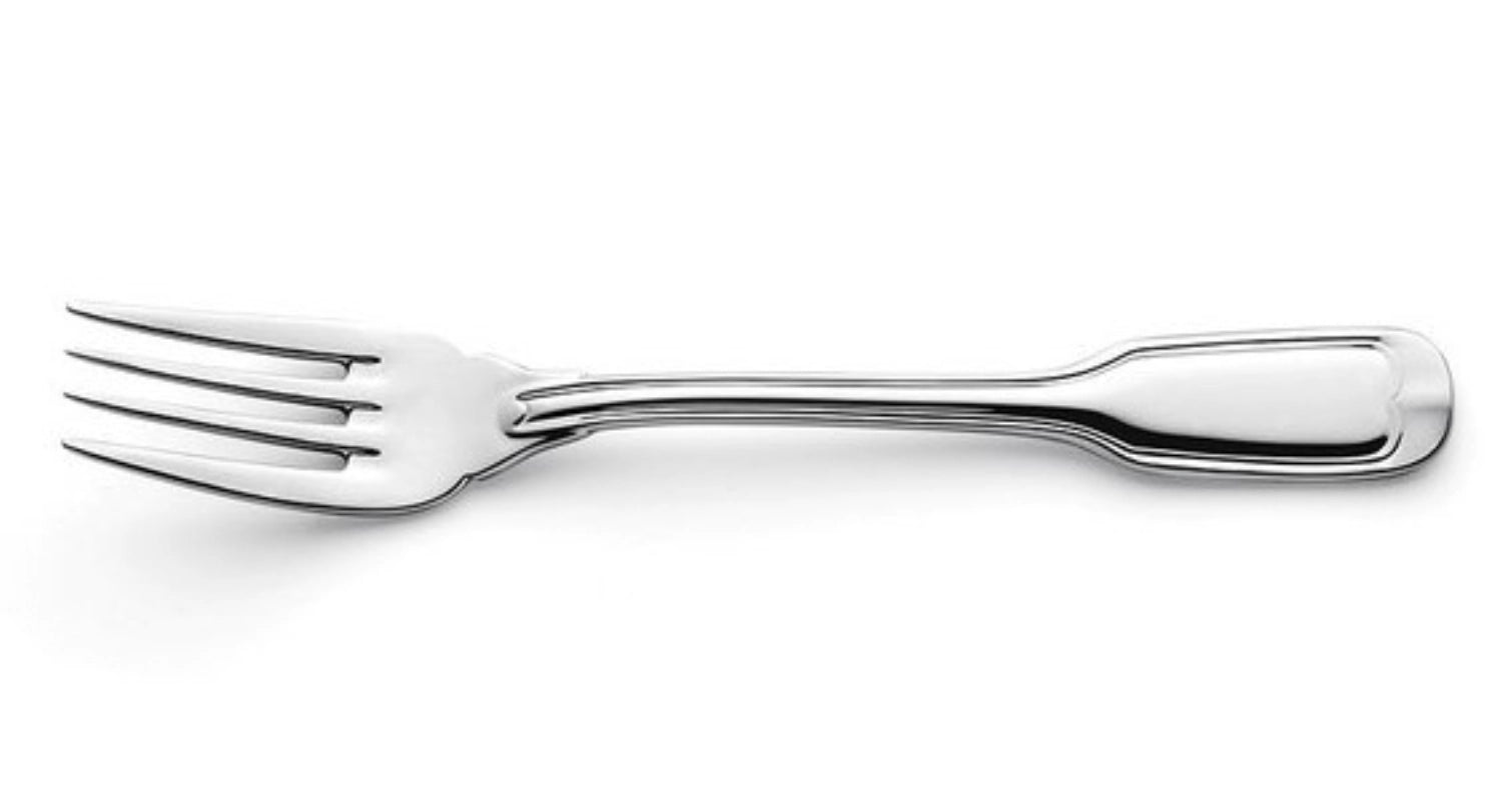 Hochglänzende Fischgabel "Augsburger Faden" aus 18/10 Edelstahl von Amefa, ideal für stilvolle Fischgerichte und festliche Tafeln.