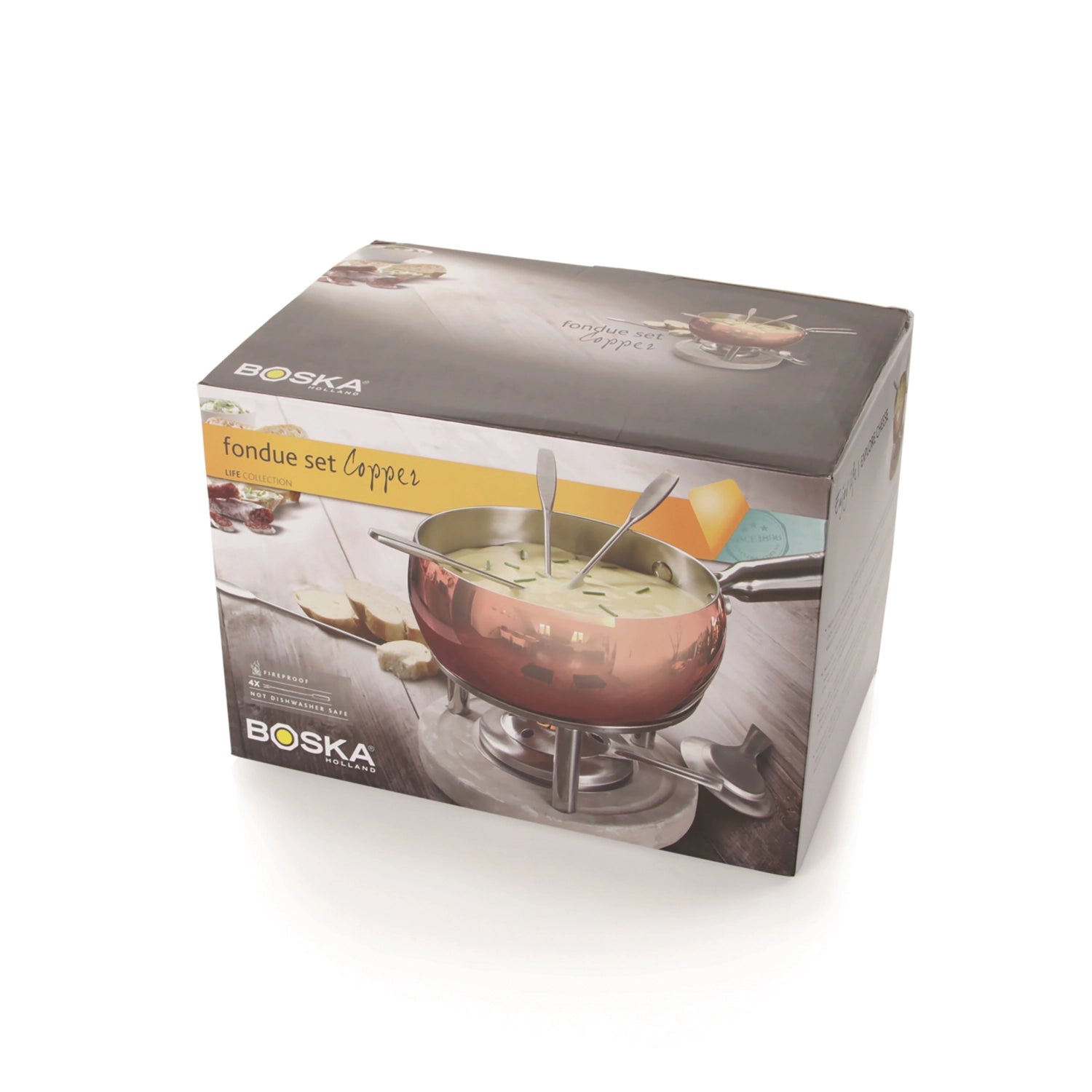 Elegantes Fondue-Set aus edlem Kupfer mit 1,7 Litern, perfekt für gesellige Abende und kulinarische Erlebnisse von Boska.