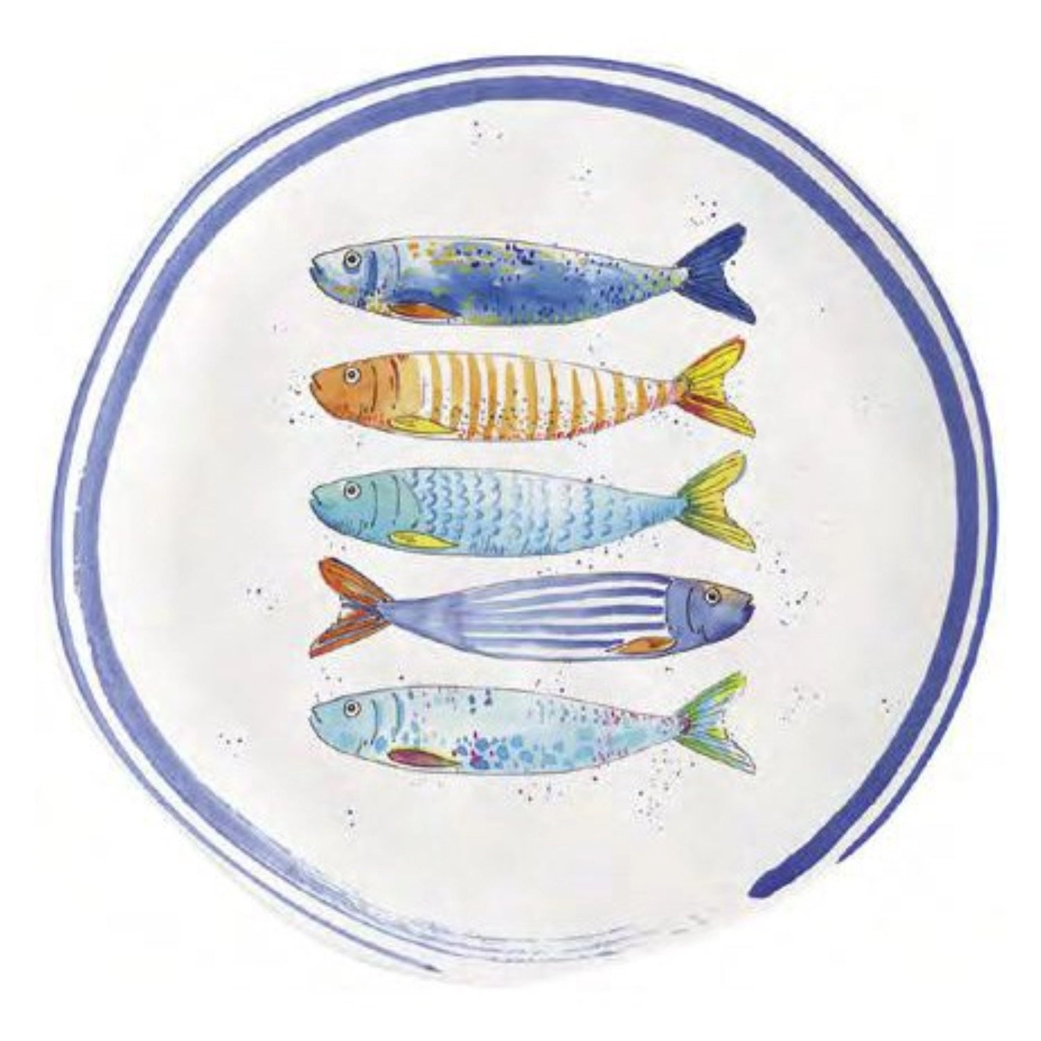 Eleganter Dessertteller Bord de Mer D21 von Easy Life in Blau, perfekt für die Präsentation von Desserts und süßen Leckereien bei besonderen Anlässen.