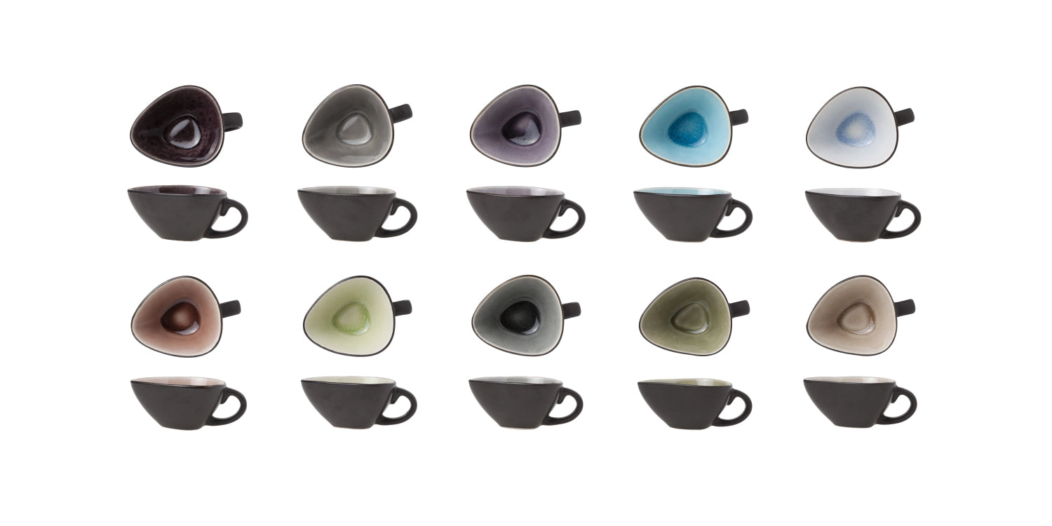 Buntes 10er Set ovaler Streetfood Festival Tassen von Cosy & Trendy, ideal für Kaffeegenuss und kreative Anlässe, 5.5cl, assortiert.