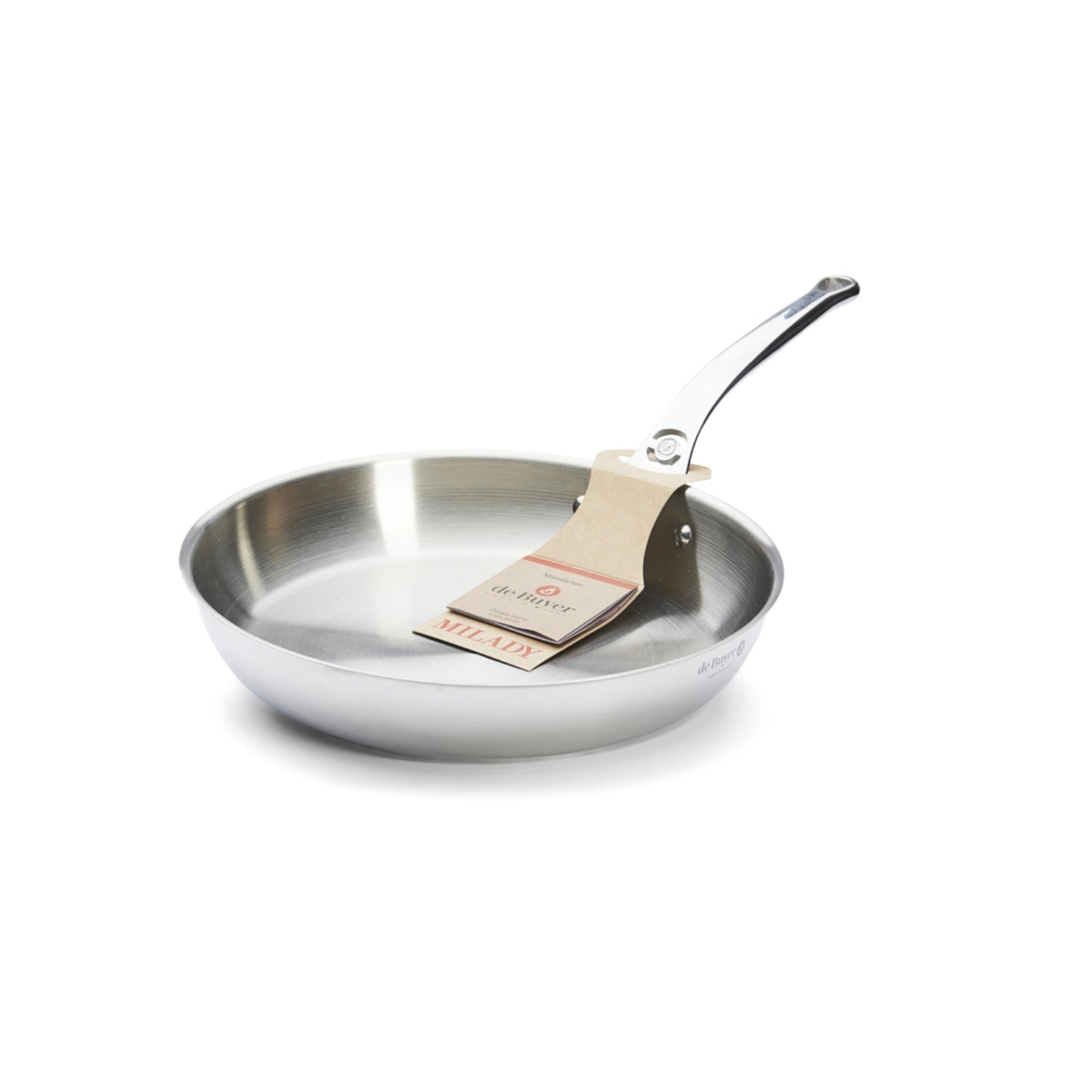 Elegante MILADY Bratpfanne ohne Beschichtung, Ø 24 cm, perfekt für Induktion, für gesundes und schmackhaftes Braten ohne Fett.