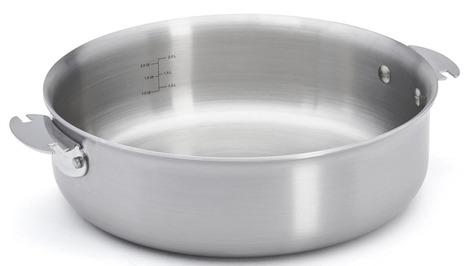 Hochwertige 24 cm Sauteuse aus mehrschichtigem Edelstahl von de Buyer, ideal für vielseitige Kochtechniken und stilvolles Kochen.