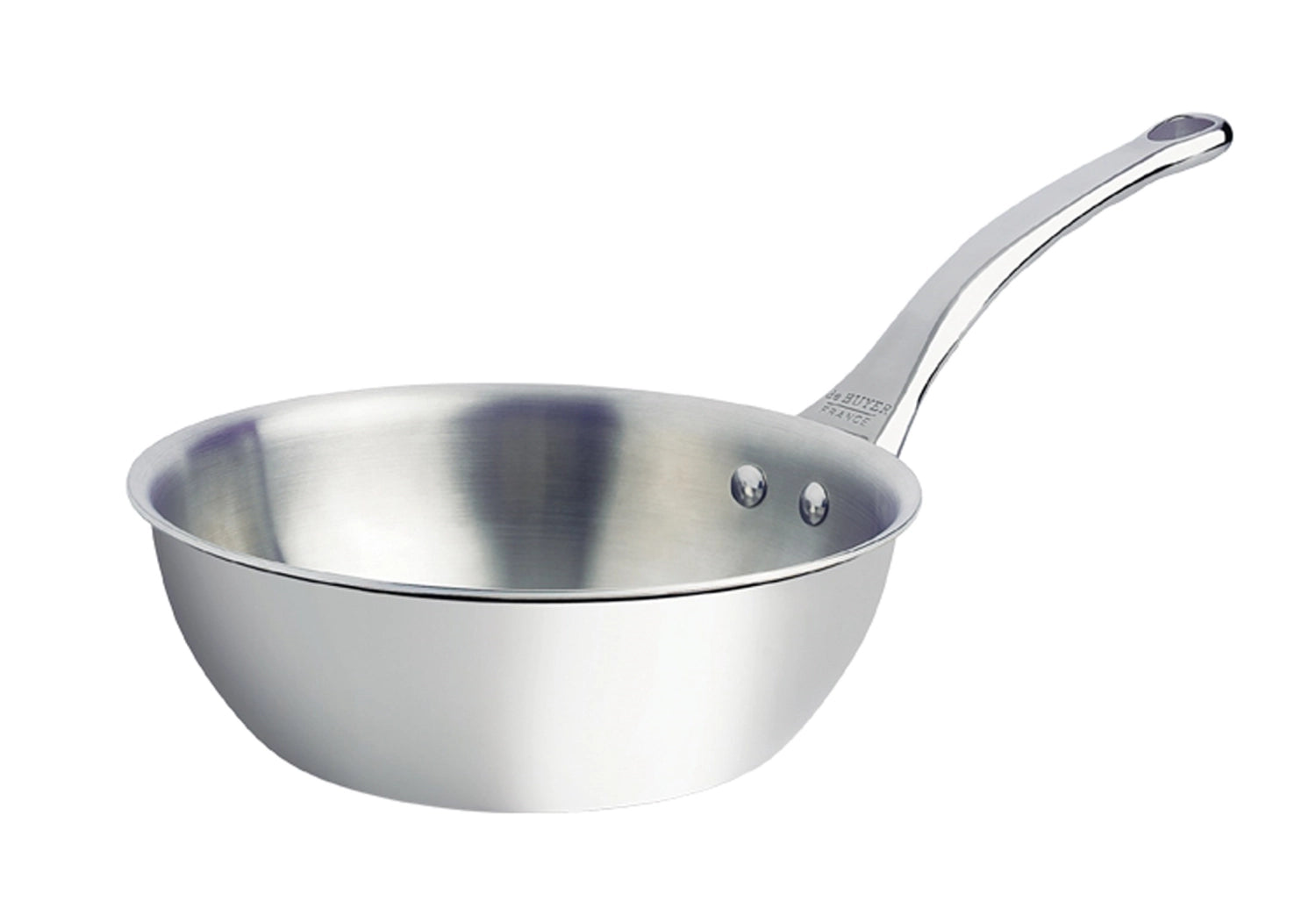 Hochwertige konische Sauteuse von de Buyer mit 20 cm Durchmesser, perfekt für Induktionsherde und vielseitige Kochanwendungen.