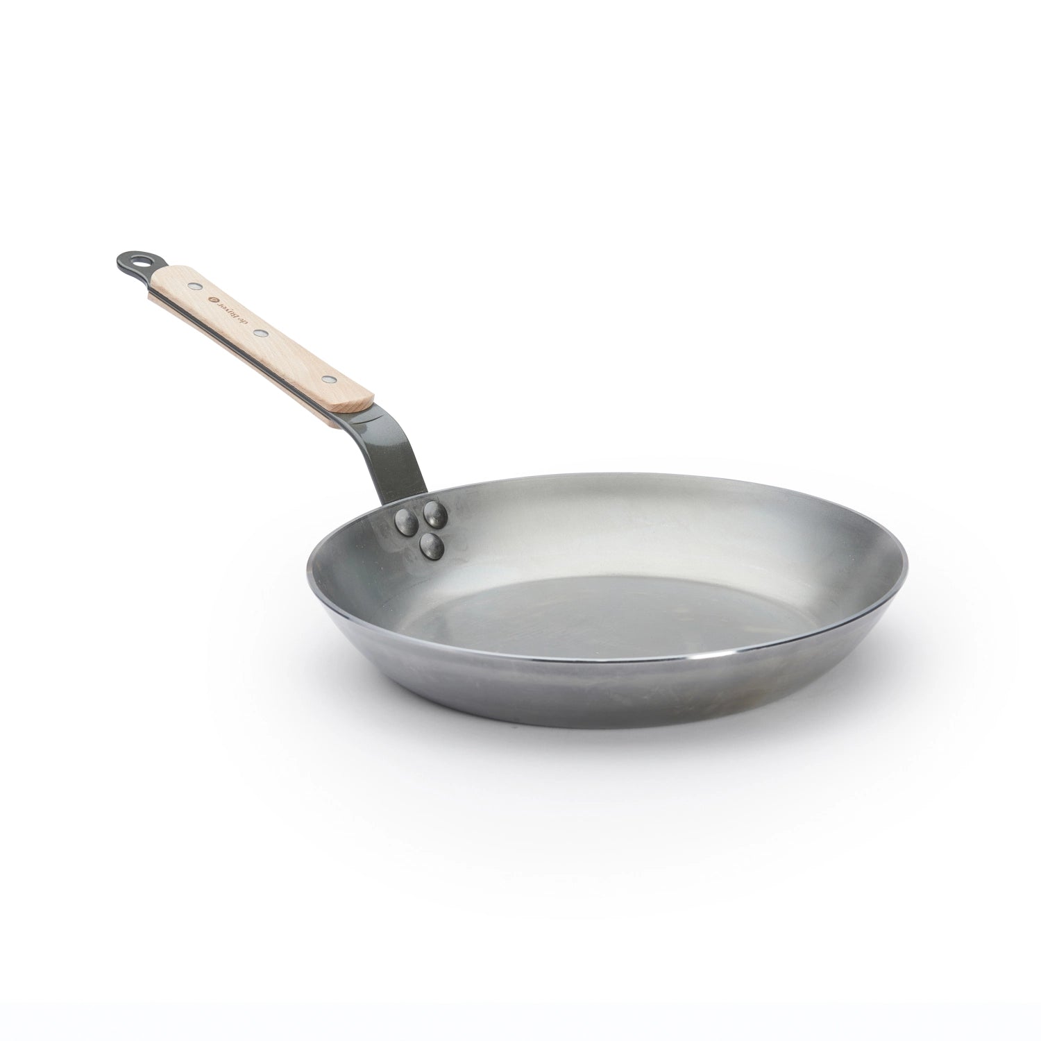 Robuste 28 cm Bratpfanne aus der MINERAL B ELEMENT-Serie von de Buyer, ideal für gesundes Braten und kreative Küchenexperimente.