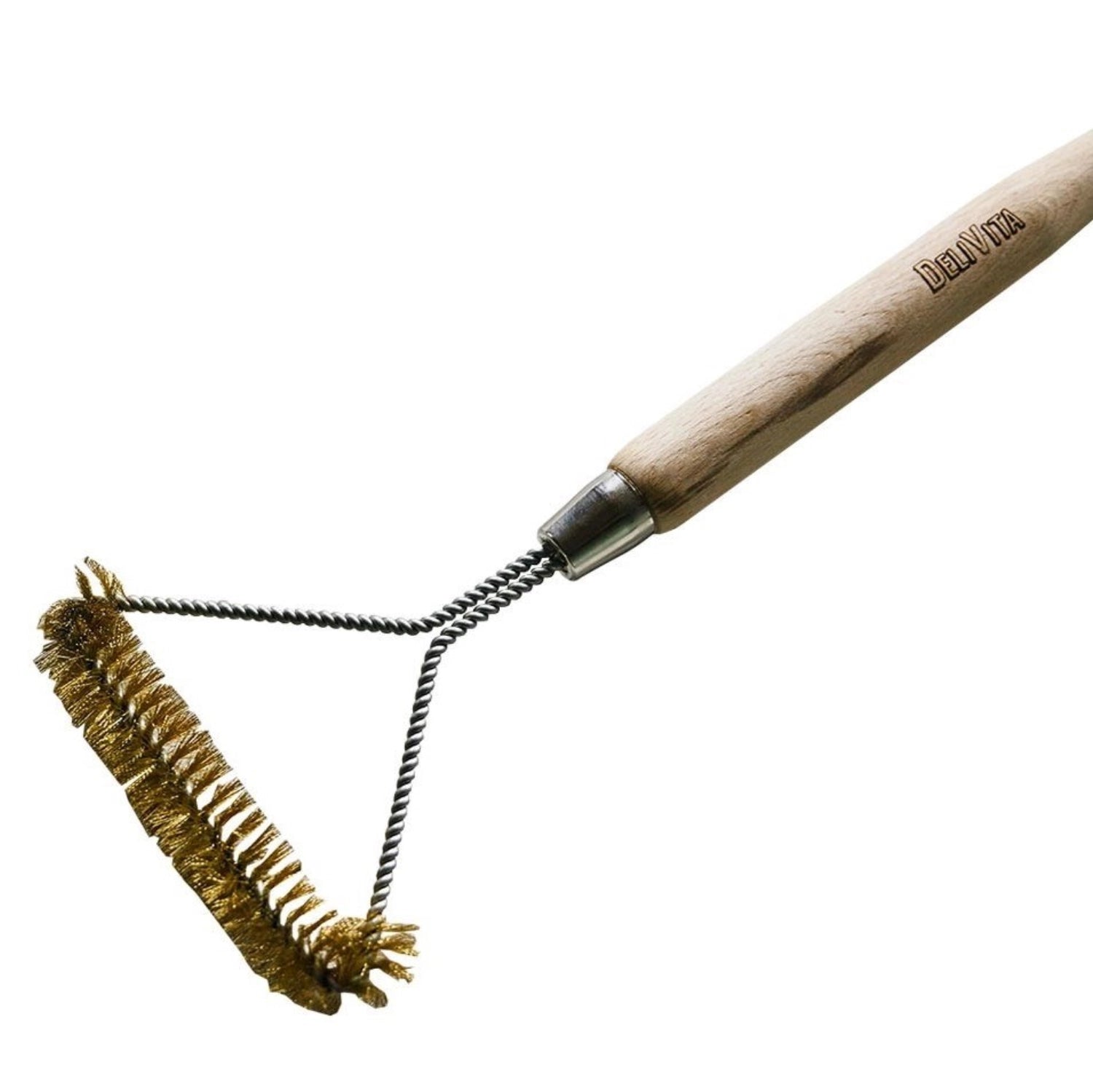 Praktische Ofenbürste von Delivita, perfekt zum Entfernen von hartnäckigem Schmutz in Öfen und auf Grillrosten, mit ergonomischem Griff für einfachen Einsatz.