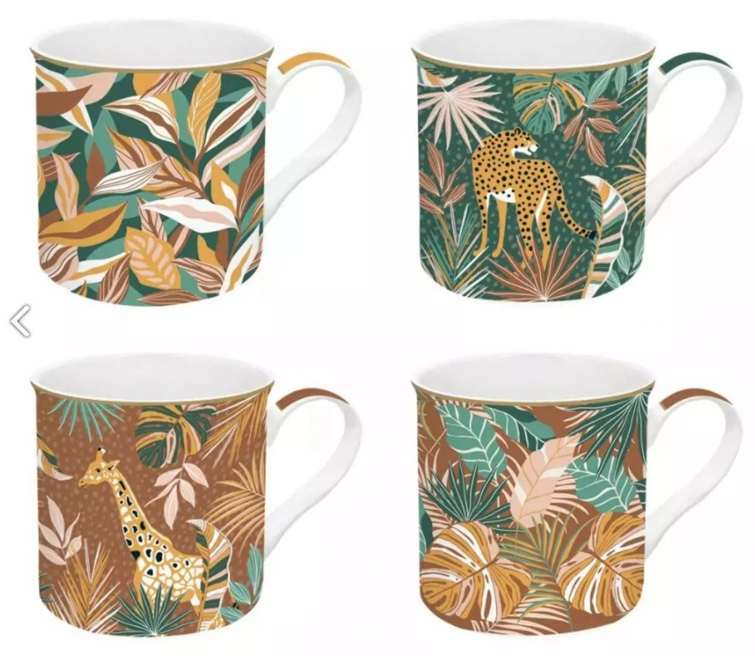 Stilvolles 4er Set Namibia Porzellanbecher (300ml) von Easy Life, perfekt für Kaffee oder Tee, mit ansprechendem Design und hoher Qualität.