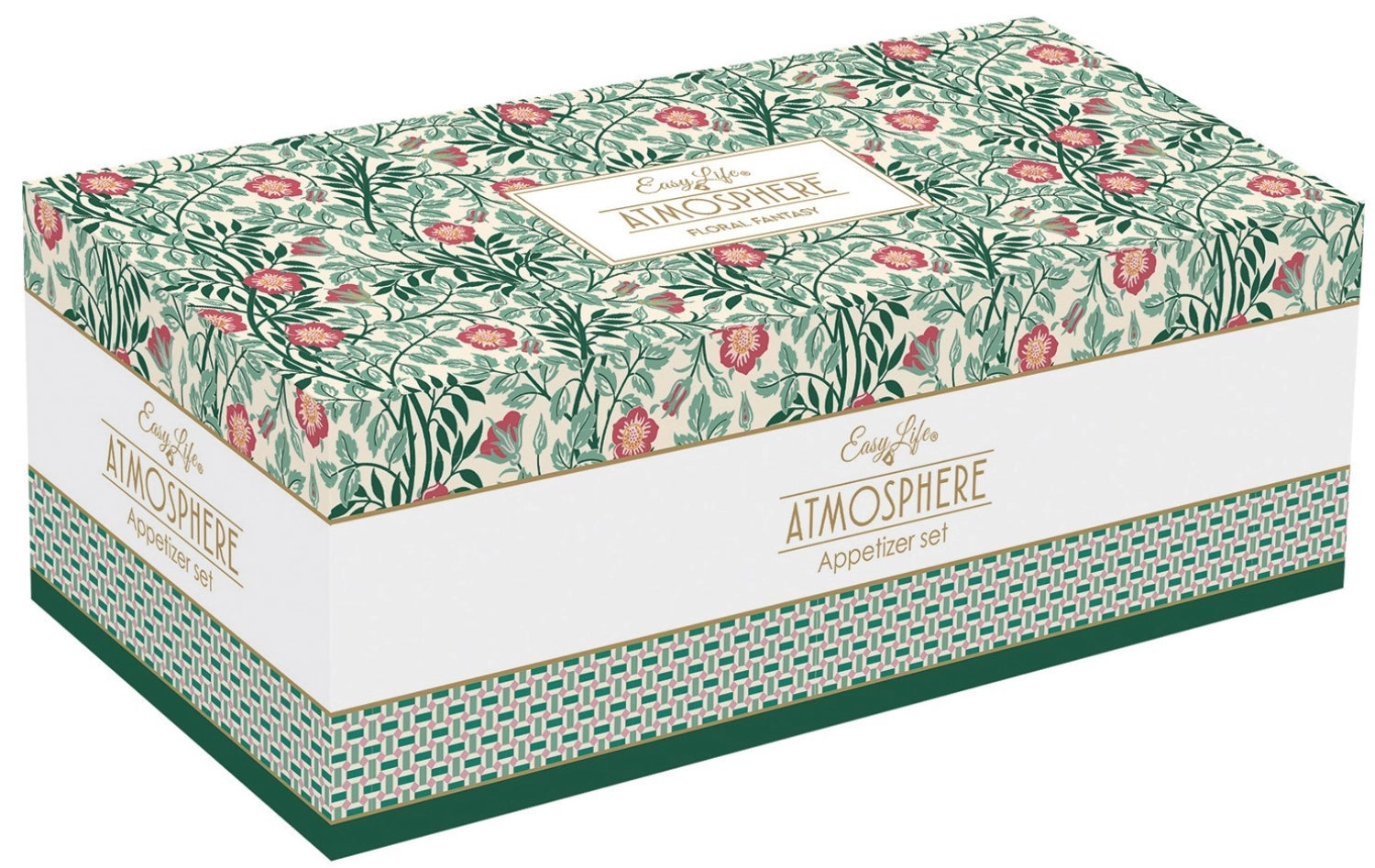 Elegantes Floral Fantasy Appetizer Set mit vier kunstvoll gestalteten Schälchen, ideal für ansprechende Präsentationen von Snacks und Vorspeisen.