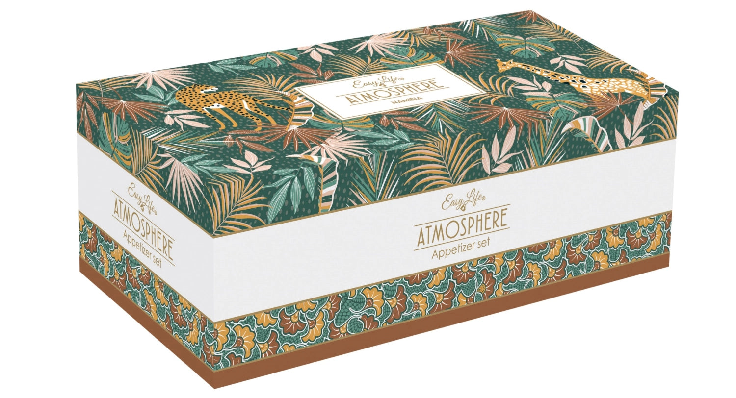 Das Namibia Appetizer Set von Easy Life umfasst 4 geschmackvolle Schälchen, perfekt für Snacks und Vorspeisen, Maße: 29x13cm.