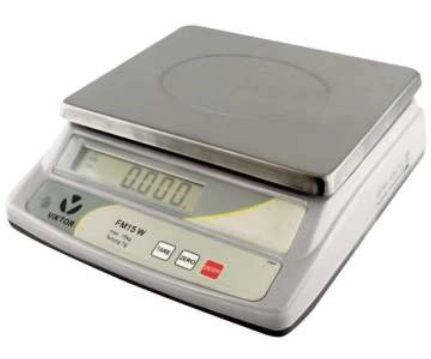 Tischwaage m.LCD Anzeige u. Akku bis 15kg Teilung 1g 23x30cm in Silber präsentiert im Onlineshop von KAQTU Design AG. Waage ist von Swiss Waagen