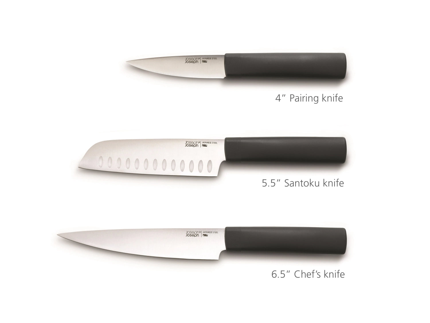 Elegantes 6-teiliges Messer- und Schneidbrett-Set "Nest Boards Plus" von Joseph Joseph, ideal für platzsparendes Kochen und stilvolle Küchenorganisation.