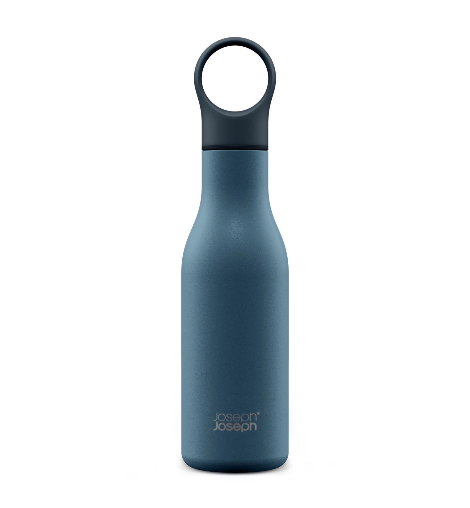 Moderne 500ml Loop Wasserflasche in Blau von Joseph Joseph, ideal für unterwegs, bietet optimale Isolierung und praktisches Design für jeden Tag.