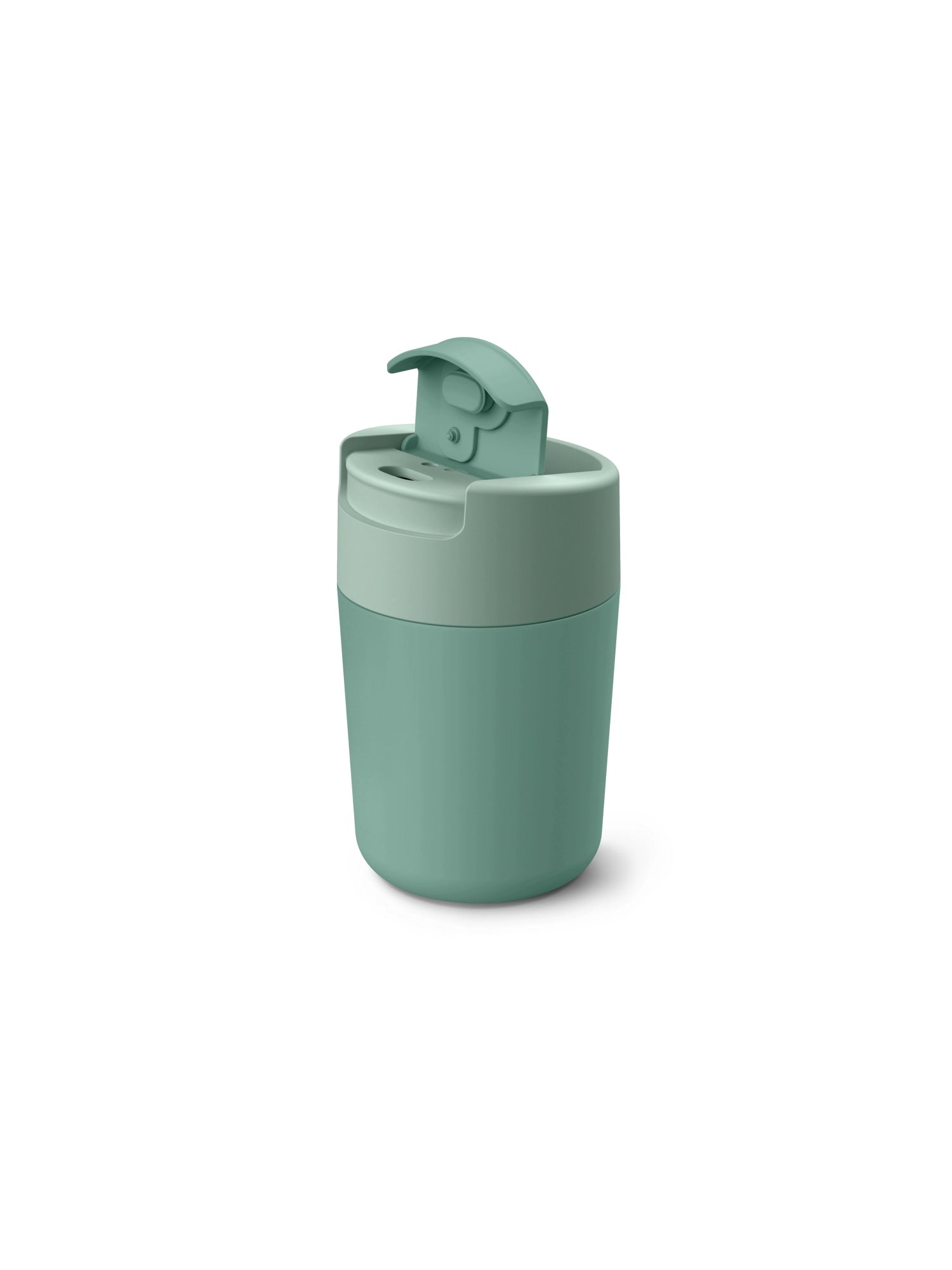 Stylischer, grüner Sipp Travel Mug von Joseph Joseph mit 340ml Fassungsvermögen, perfekt für Reisen und unterwegs, auslaufsicher und praktisch.