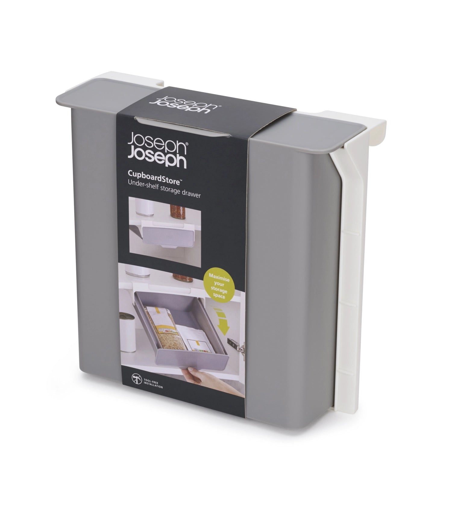 Praktische Tablar Schublade von Joseph Joseph, ideal zur übersichtlichen Aufbewahrung von Küchenhelfern und zur Maximierung des Stauraums.