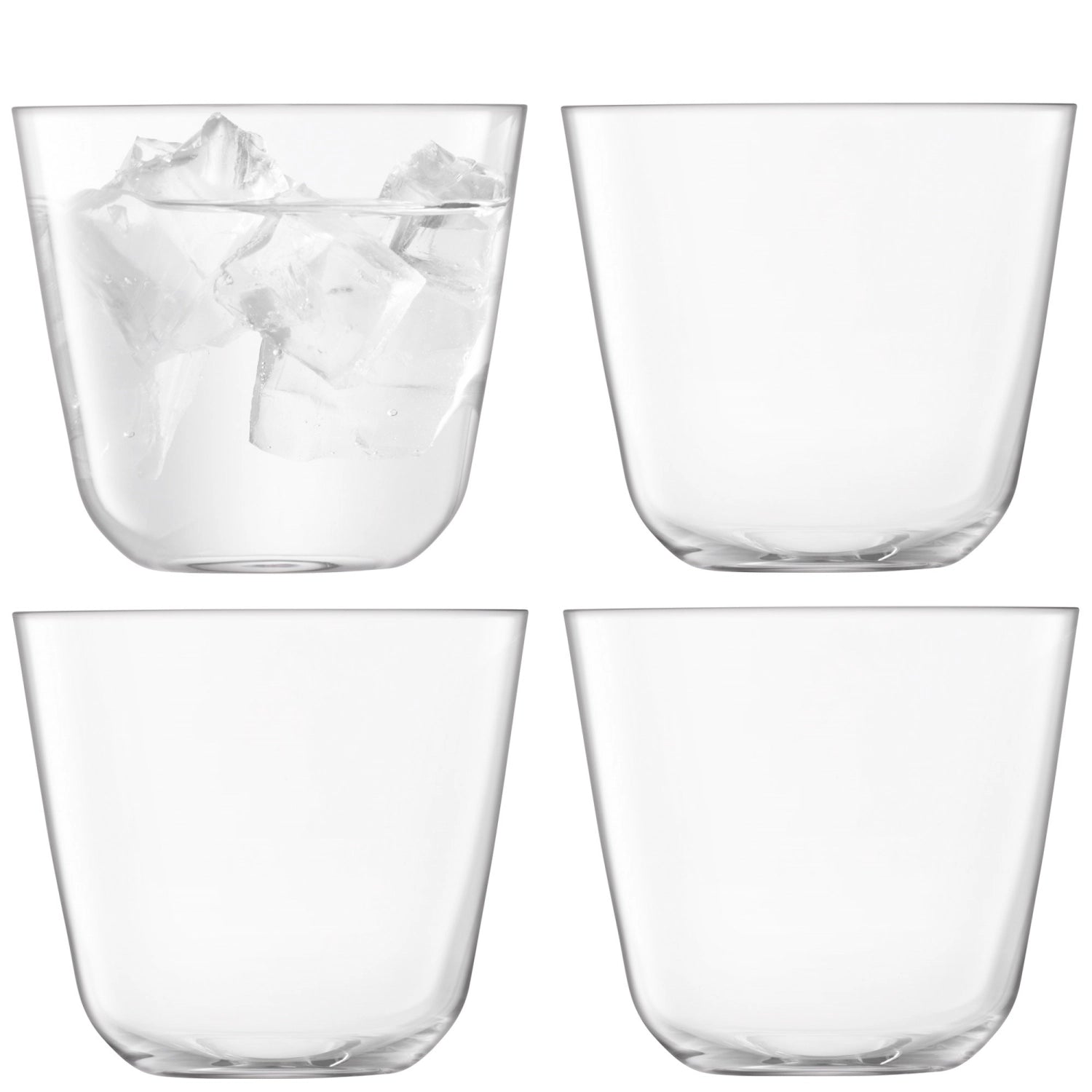 Elegantes 4er Set Arc Becher von LSA, 260ml, ideal für stilvolles Trinken von Getränken, aus hochwertigem Glas, modernes Design.