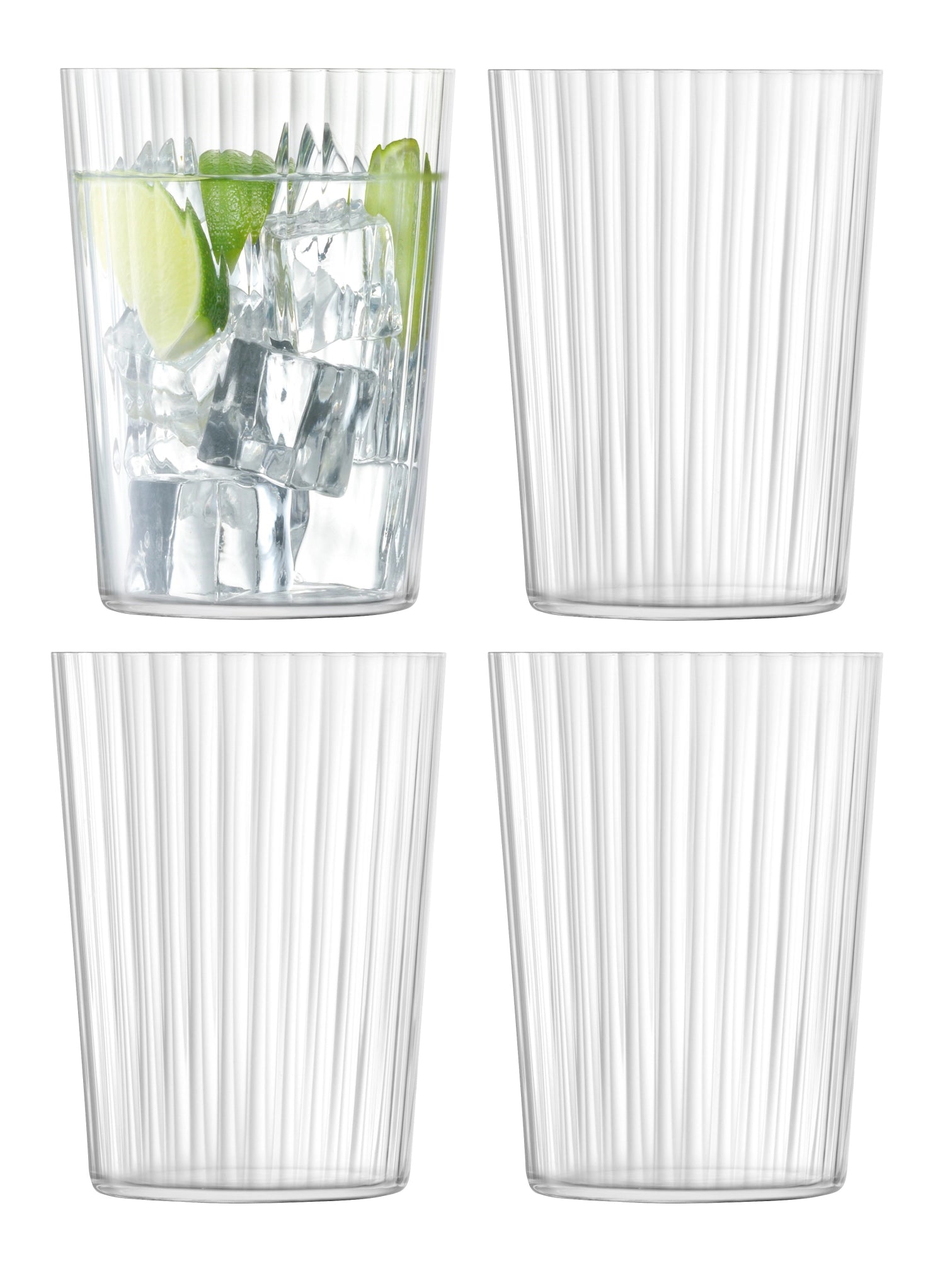 Elegantes 4er Set Gio Becher von LSA, 560ml, perfekt für Getränke jeder Art, vereint modernes Design mit praktischer Handhabung.