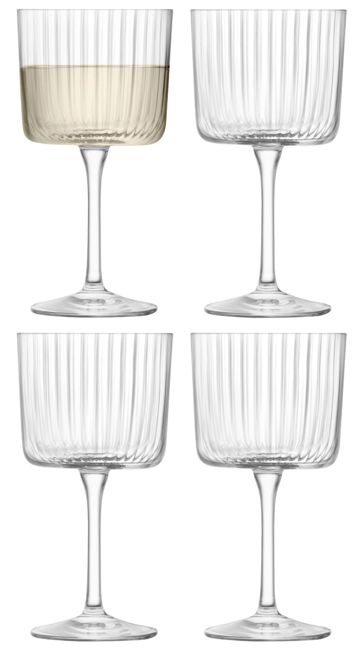 Schlichtes 4er Set Gio Weingläser von LSA, 250ml, ideal für Weinliebhaber, vereint modernes Design mit Funktionalität für jeden Anlass.