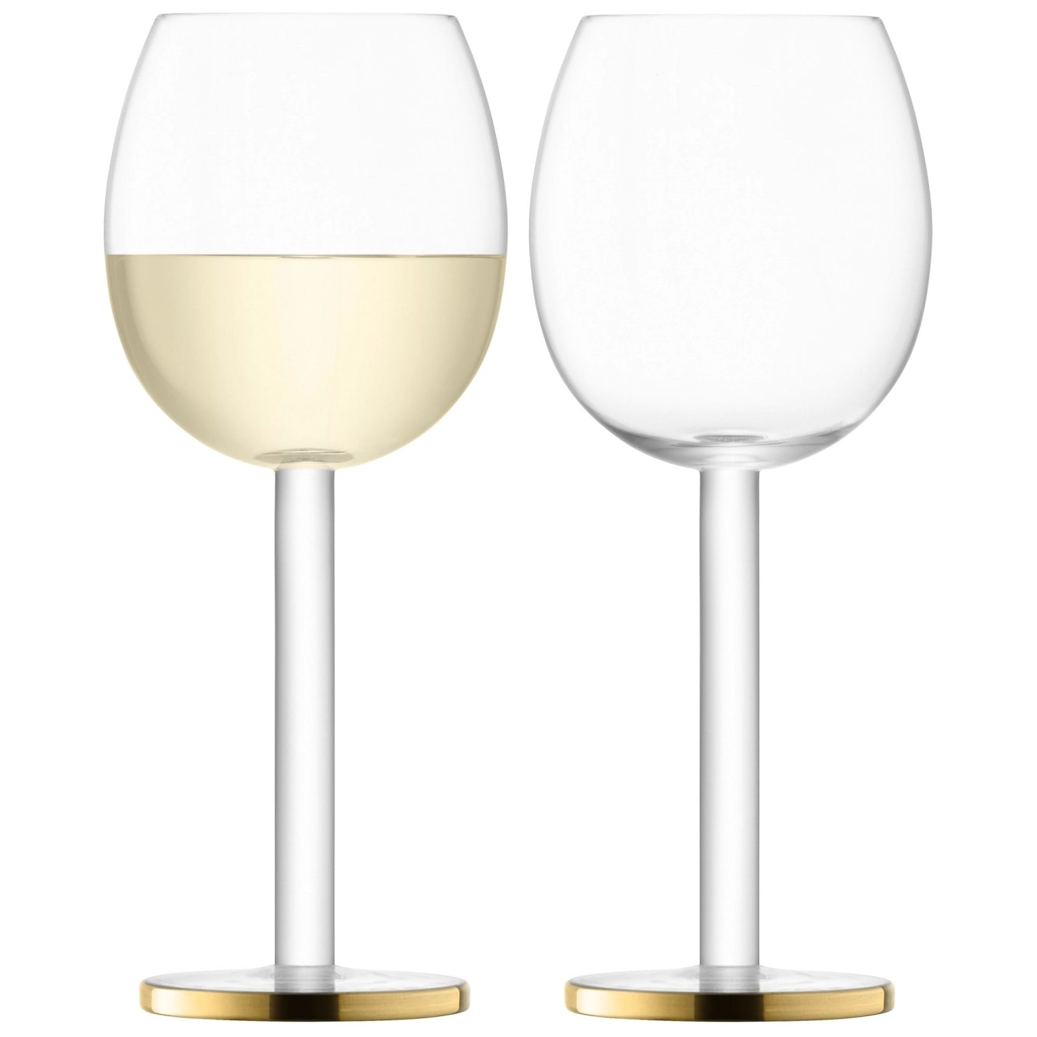 Elegantes 2er Set Luca Weingläser von LSA, ideal für Rotwein, mit goldenen Akzenten und einem Fassungsvermögen von 300ml für besondere Anlässe.