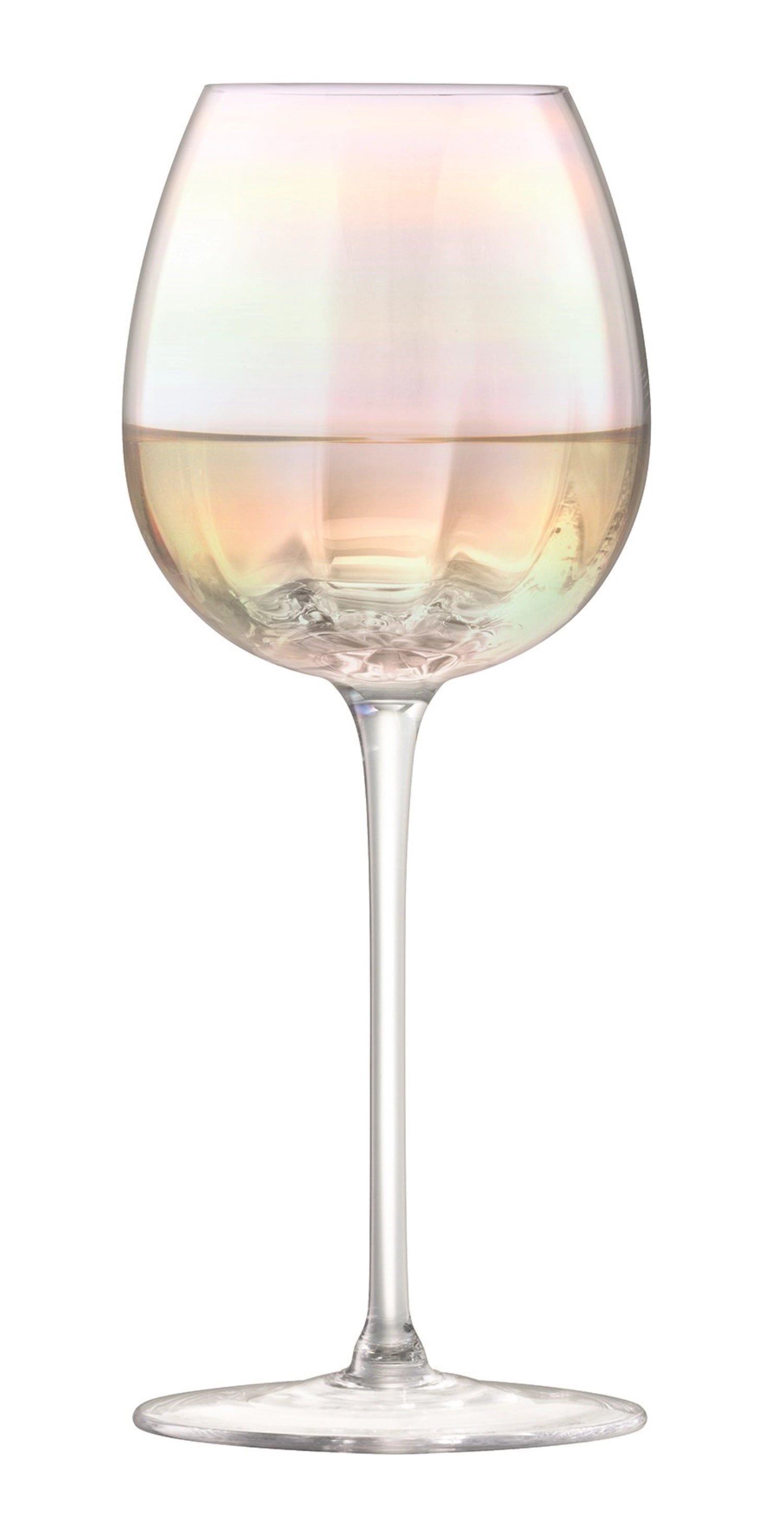Elegantes 2er Set Weissweingläser mit 325ml, in schimmerndem Perlmutt-Finish, ideal für festliche Anlässe und stilvolle Weinpräsentationen.