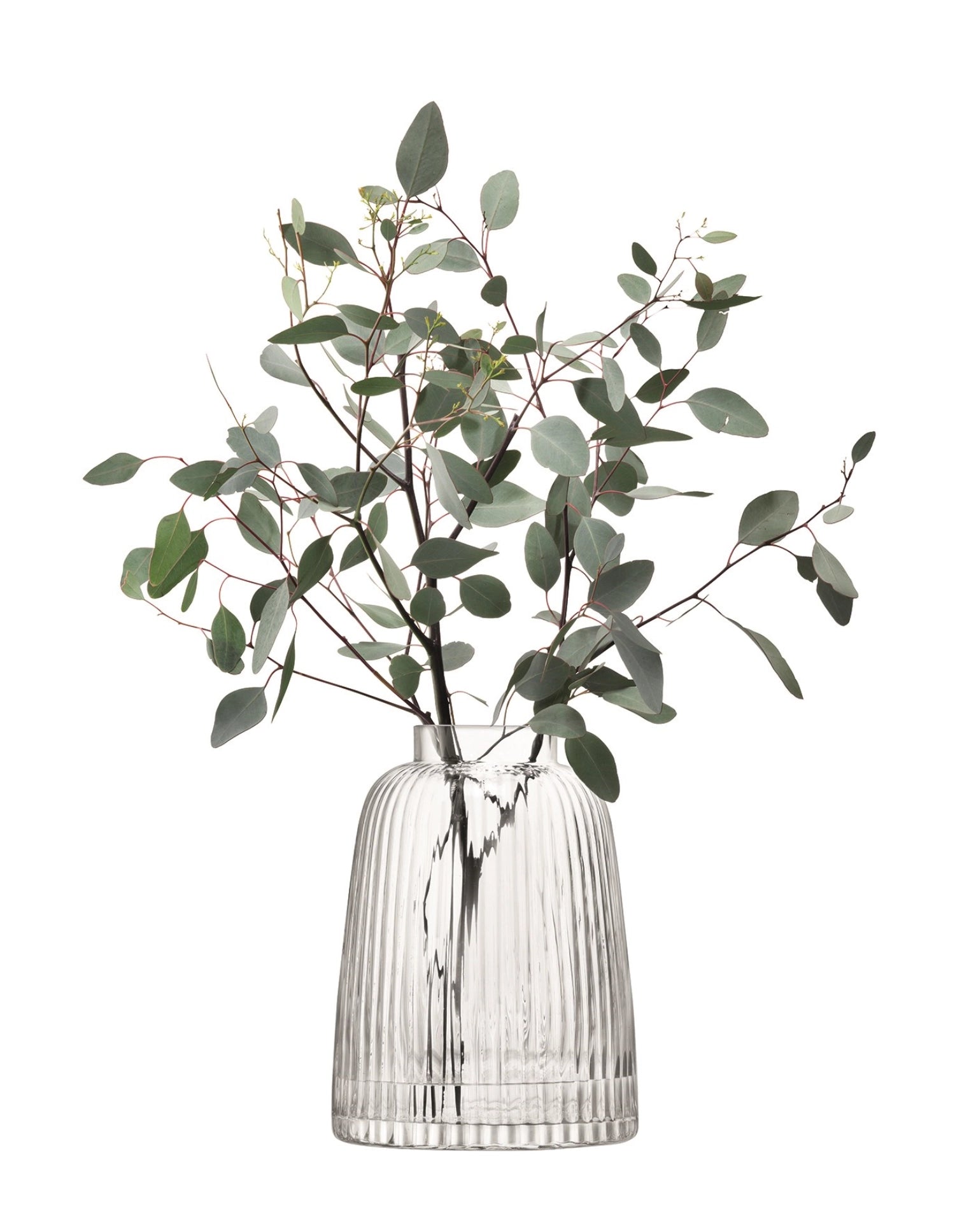 Elegante Pleat Vase von LSA, 26 cm hoch, aus klarem Glas, ideal für Blumenarrangements und stilvolle Dekoration.