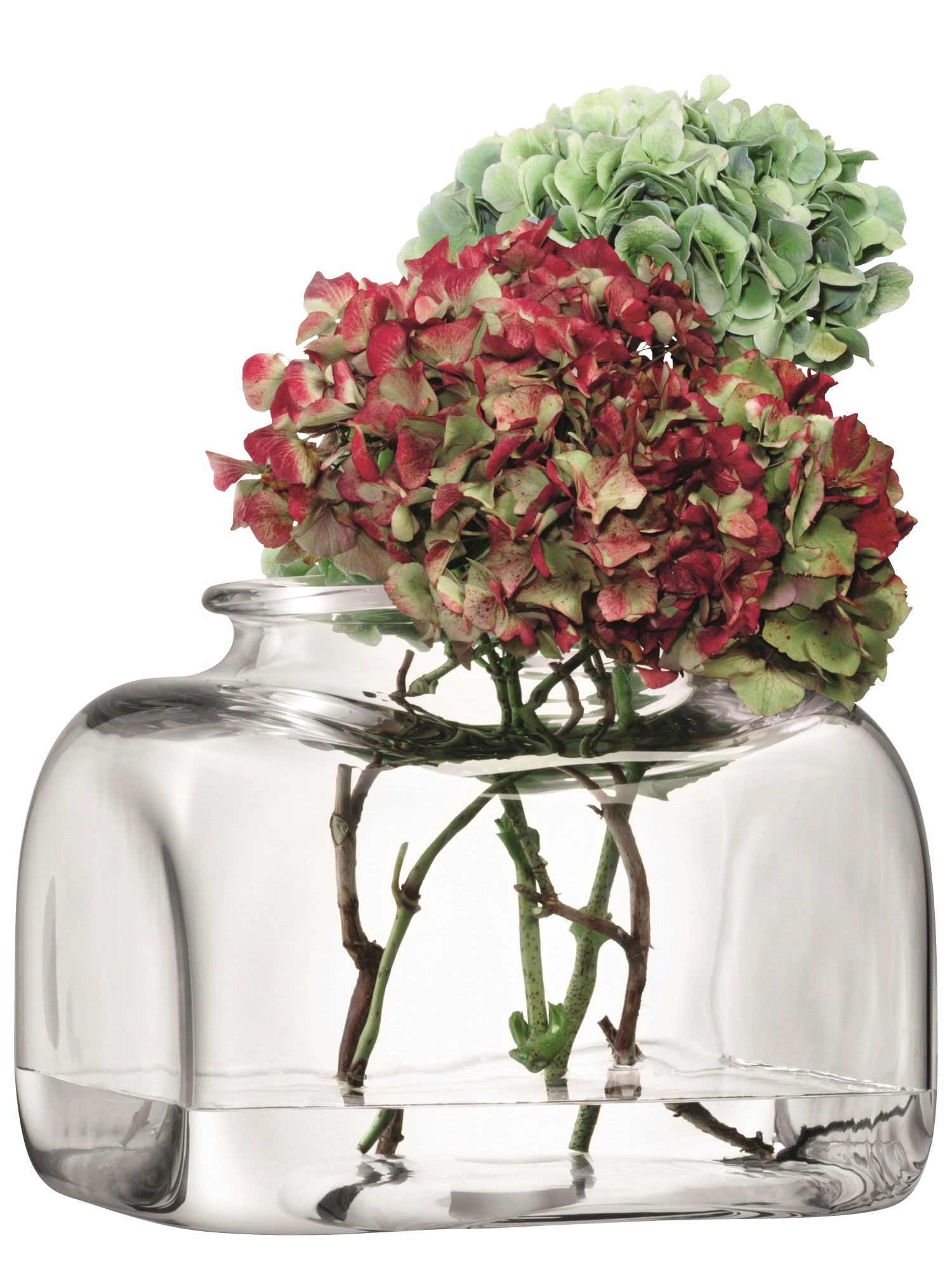 Schlichte Umberto Vase von LSA aus klarem Glas, 25 cm hoch, perfekt für kreative Blumenarrangements und zeitgemäße Inneneinrichtungen.