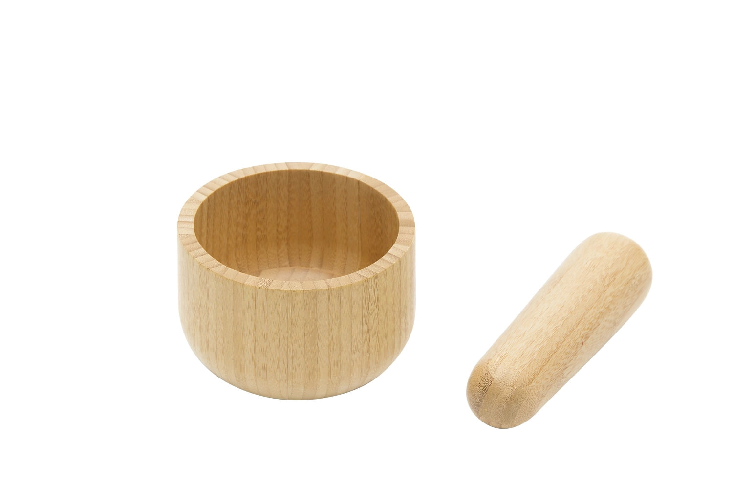 Elegantes 2-teiliges Set aus Mörser und Stößel von Pebbly, ideal zum Mahlen von Gewürzen und Kräutern, aus natürlichem Material gefertigt.