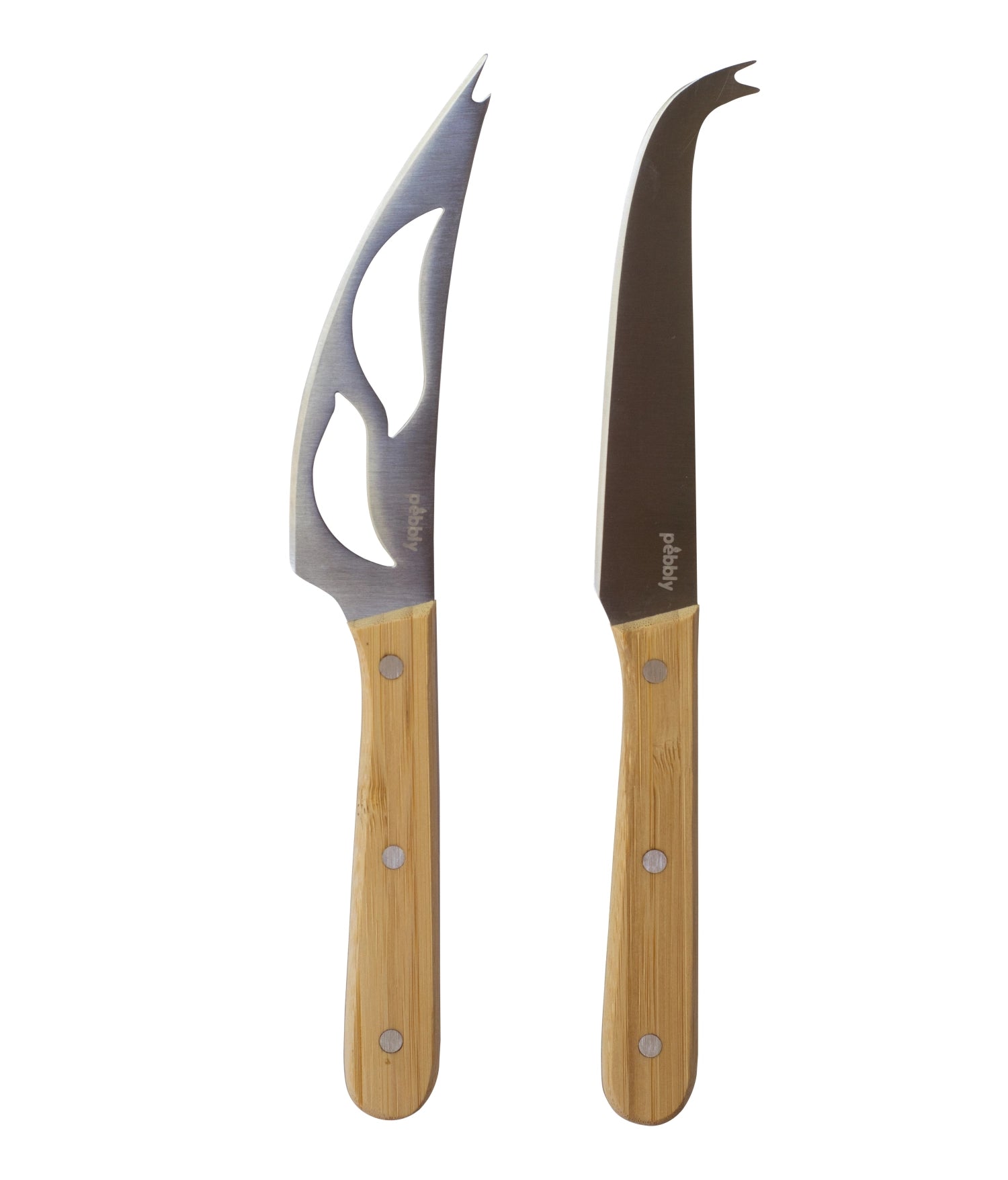 Hochwertiges 2er Set Küchenmesser von Pebbly, ergonomisch gestaltet für präzises Schneiden und vielseitige Küchenanwendungen.